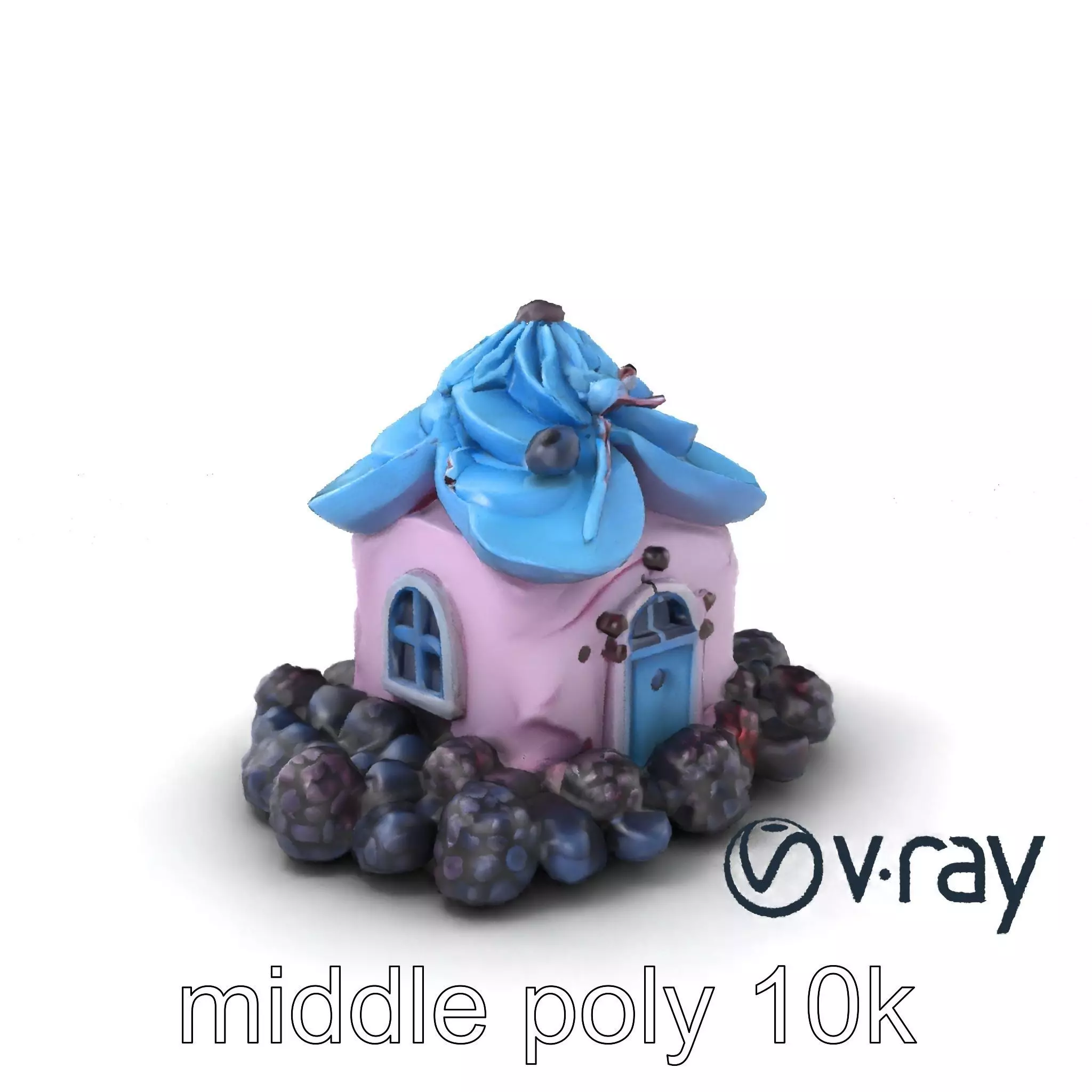 Surreal Meringue Cottage Decoration model pack Low-poly 3D model_0