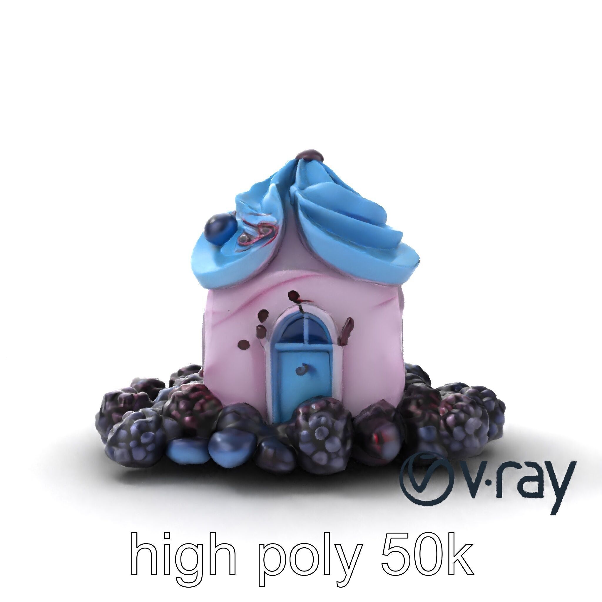Surreal Meringue Cottage Decoration model pack Low-poly 3D model_22