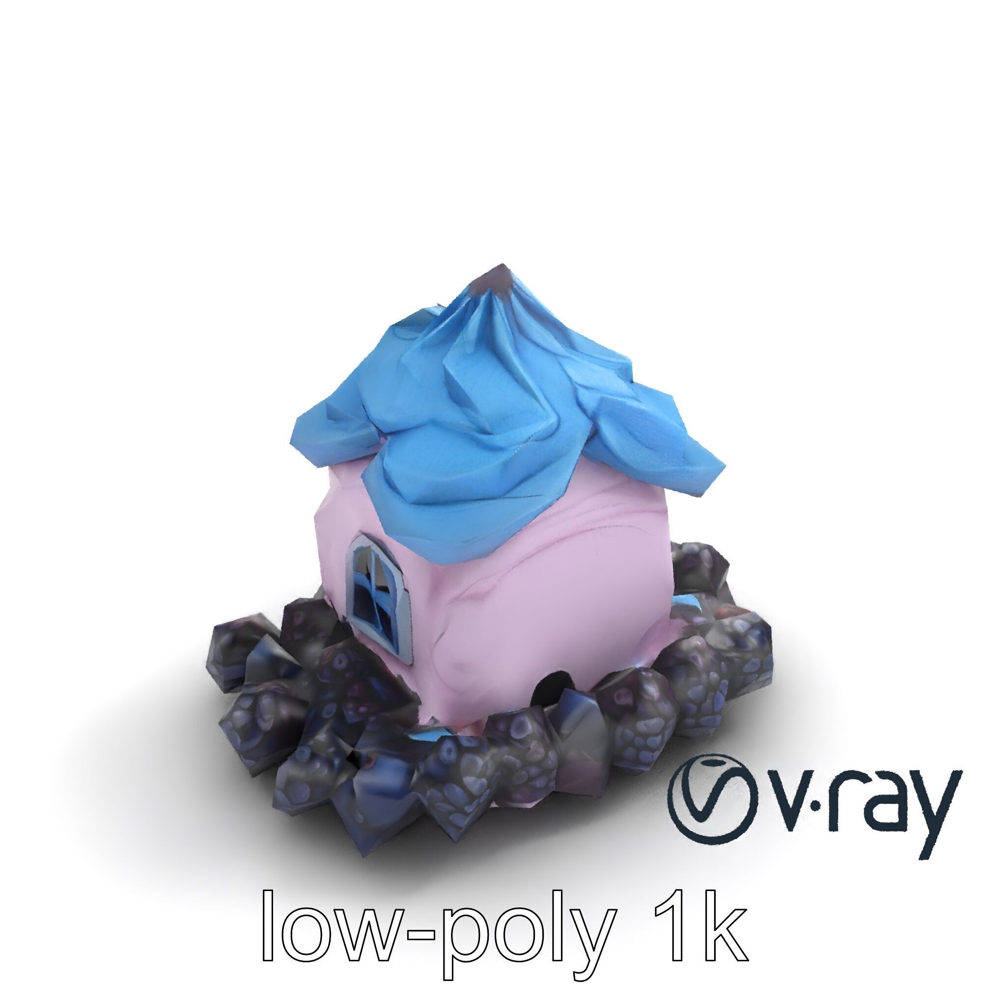 Surreal Meringue Cottage Decoration model pack Low-poly 3D model_9