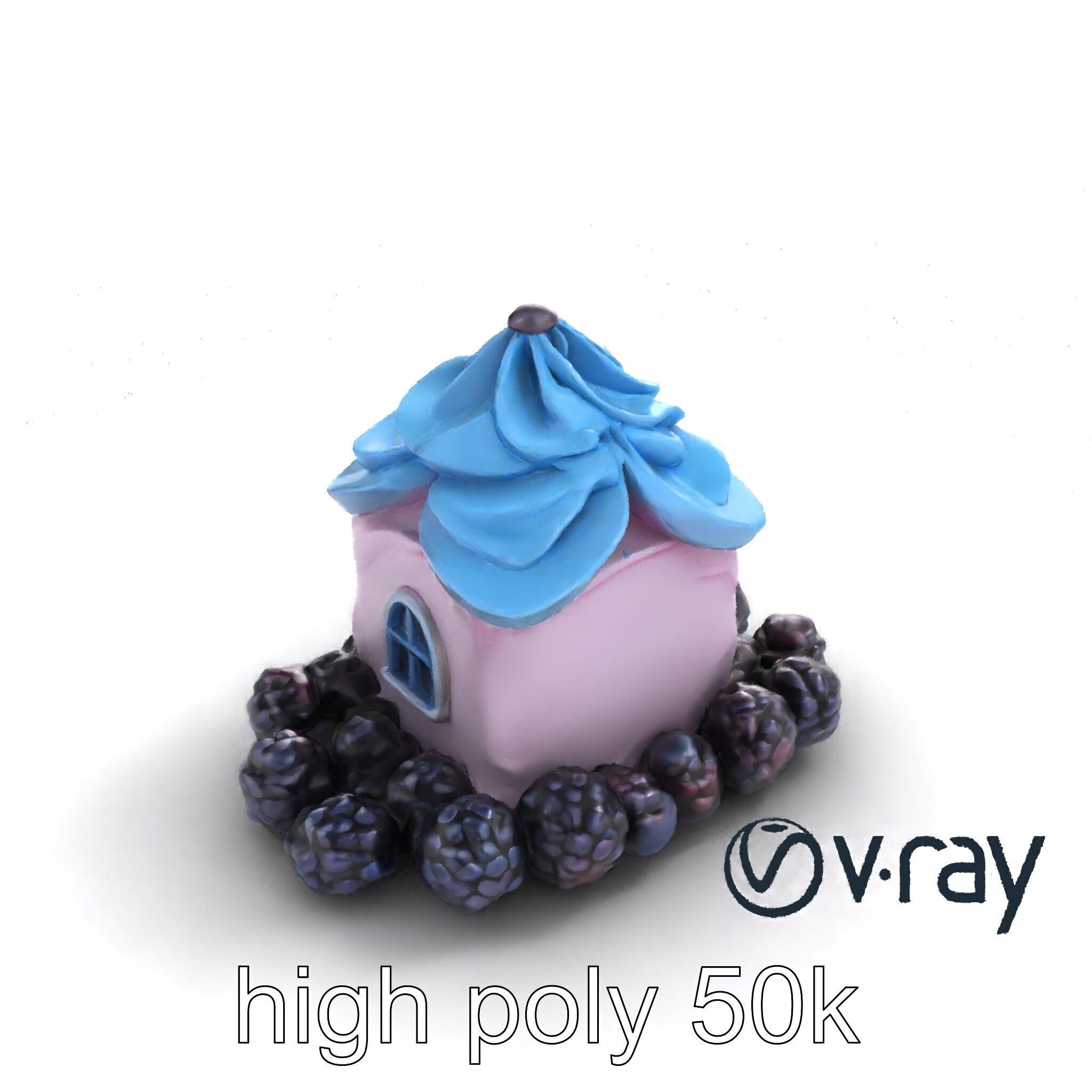 Surreal Meringue Cottage Decoration model pack Low-poly 3D model_12