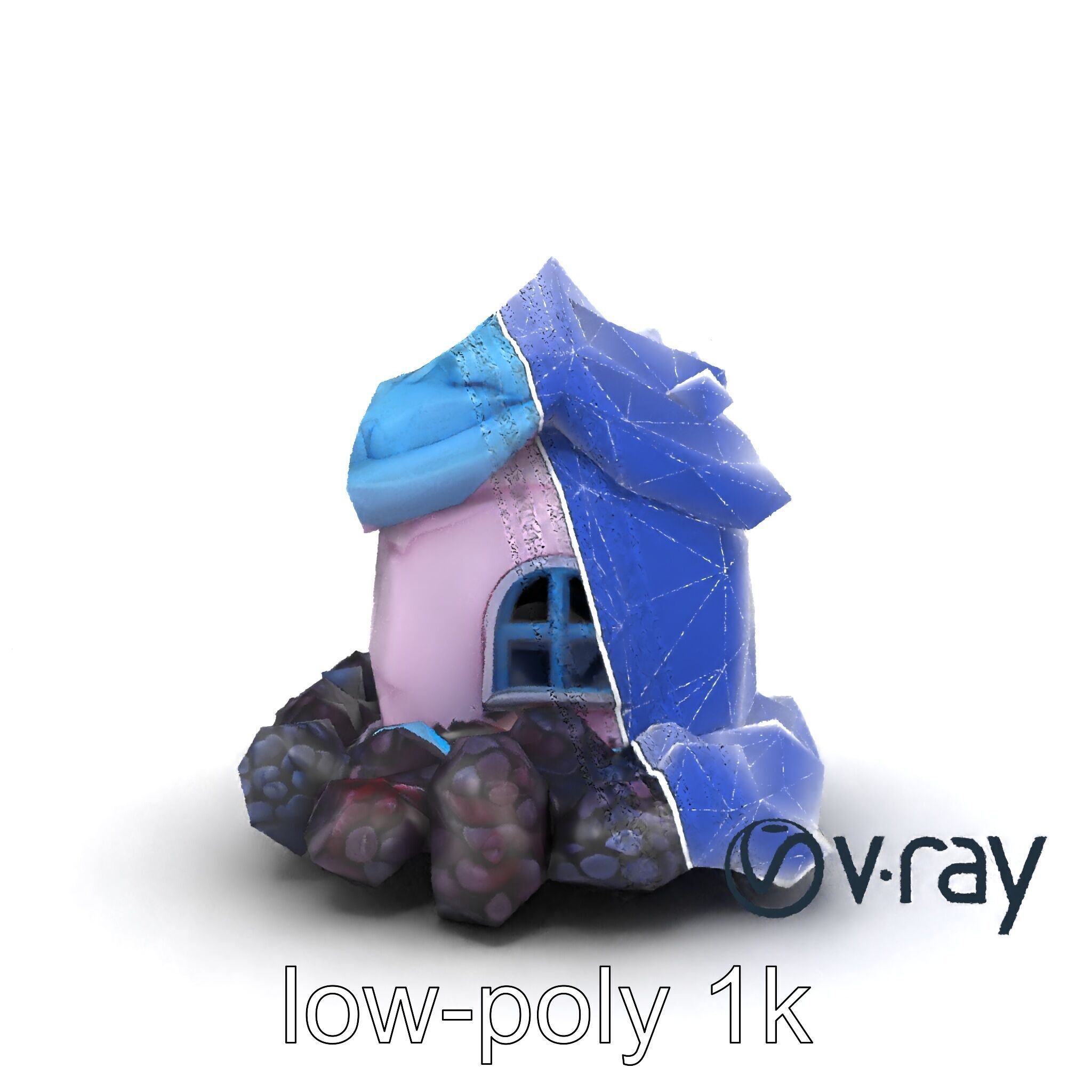 Surreal Meringue Cottage Decoration model pack Low-poly 3D model_26
