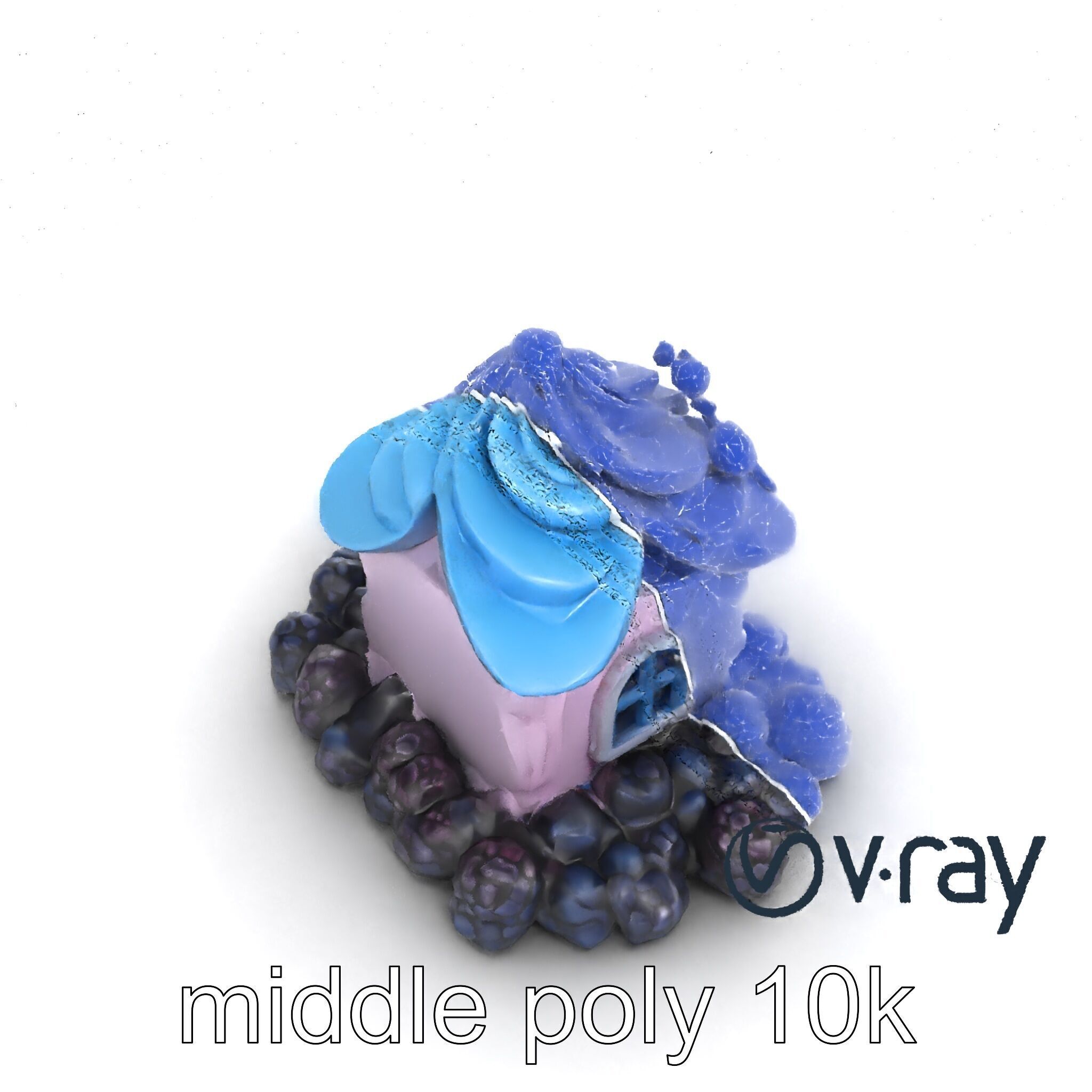 Surreal Meringue Cottage Decoration model pack Low-poly 3D model_15