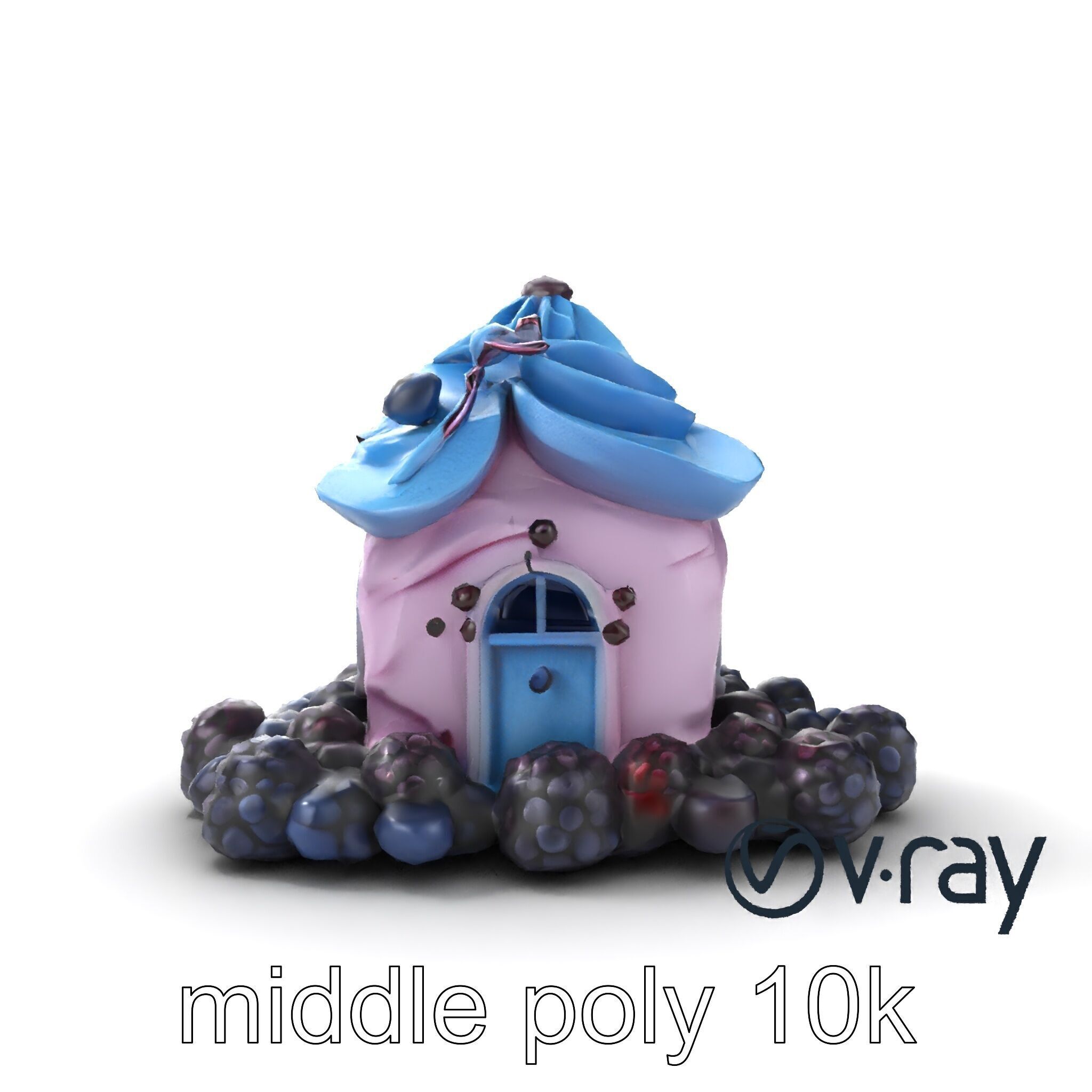 Surreal Meringue Cottage Decoration model pack Low-poly 3D model_13
