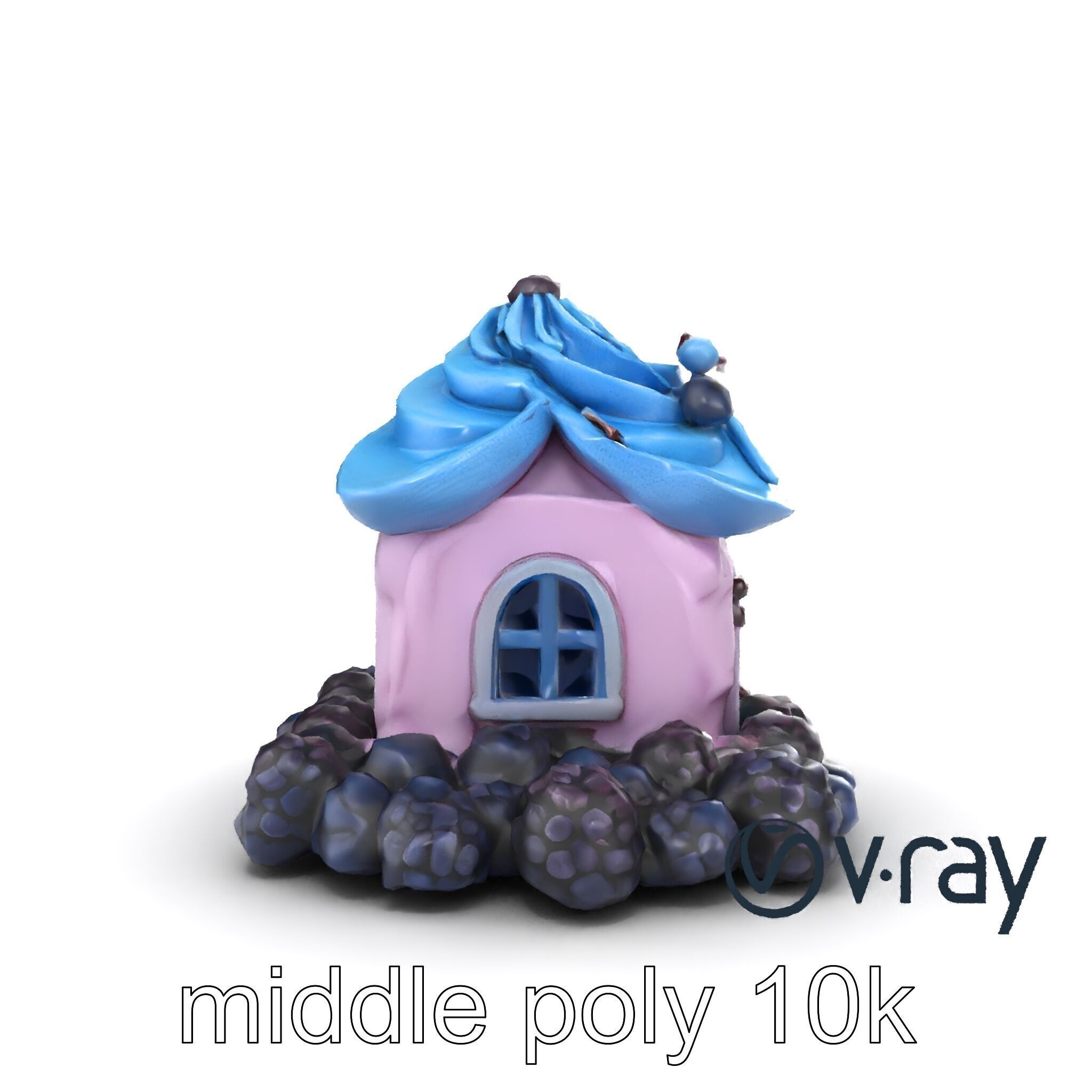 Surreal Meringue Cottage Decoration model pack Low-poly 3D model_16