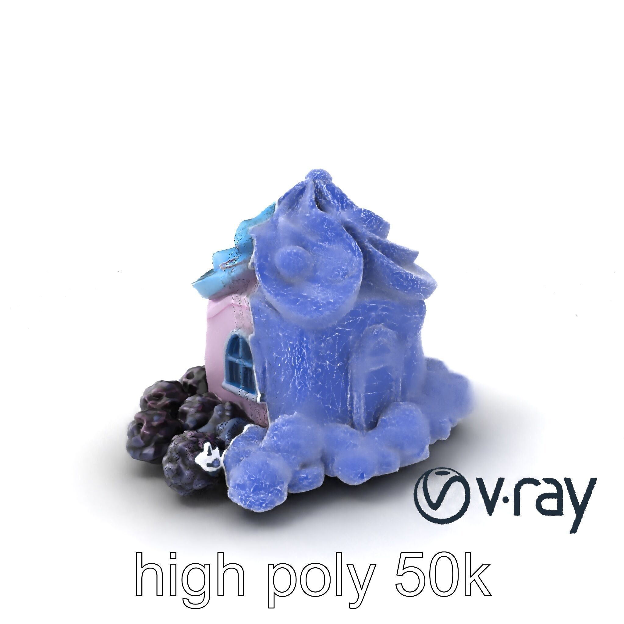 Surreal Meringue Cottage Decoration model pack Low-poly 3D model_10