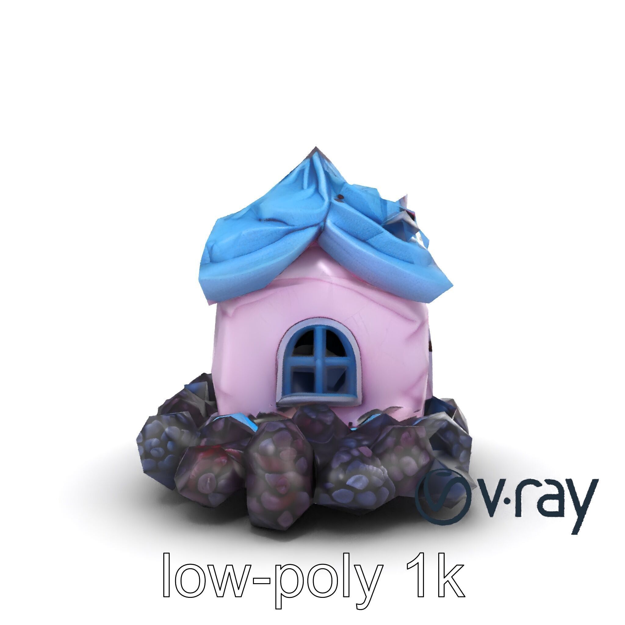 Surreal Meringue Cottage Decoration model pack Low-poly 3D model_19
