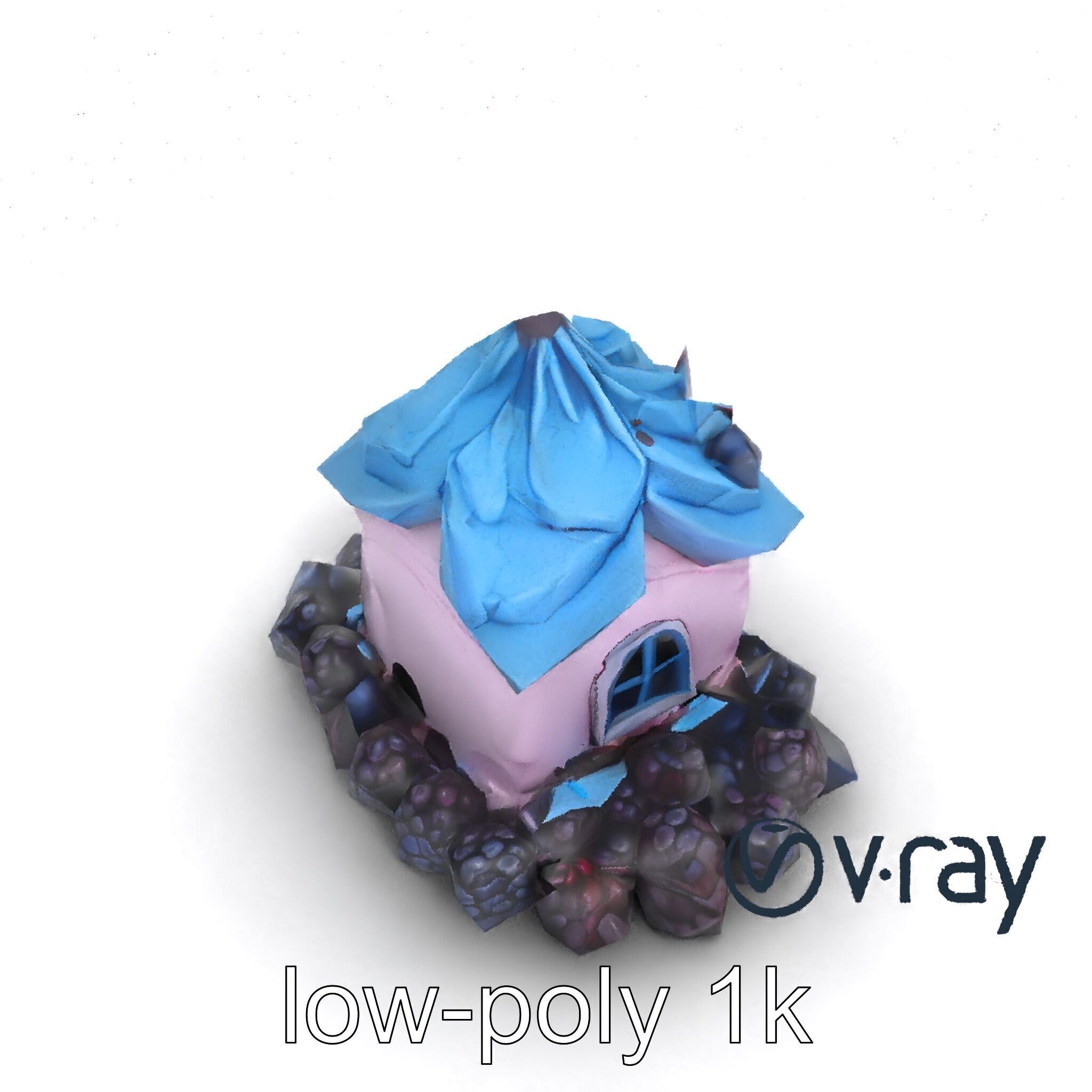 Surreal Meringue Cottage Decoration model pack Low-poly 3D model_23