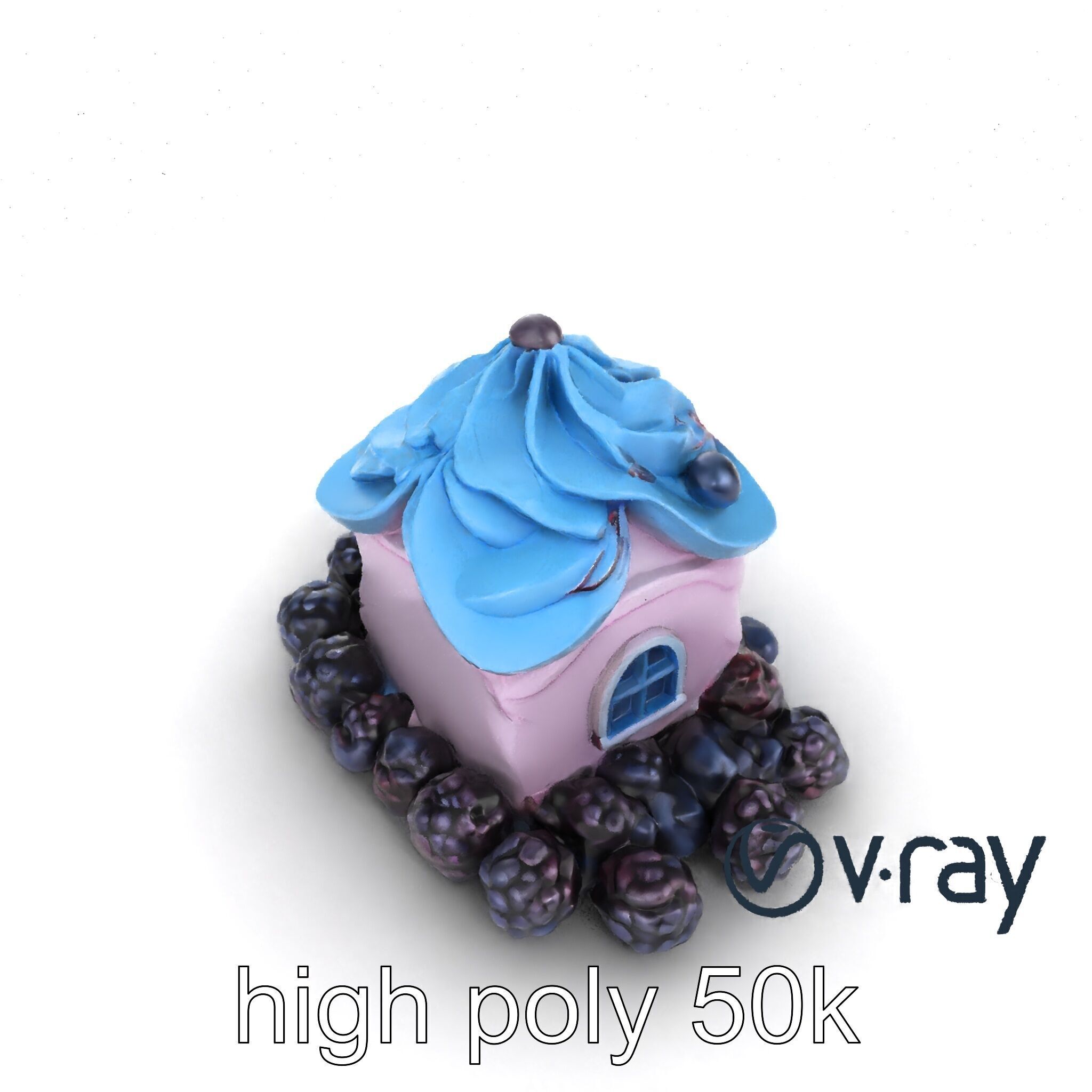 Surreal Meringue Cottage Decoration model pack Low-poly 3D model_20