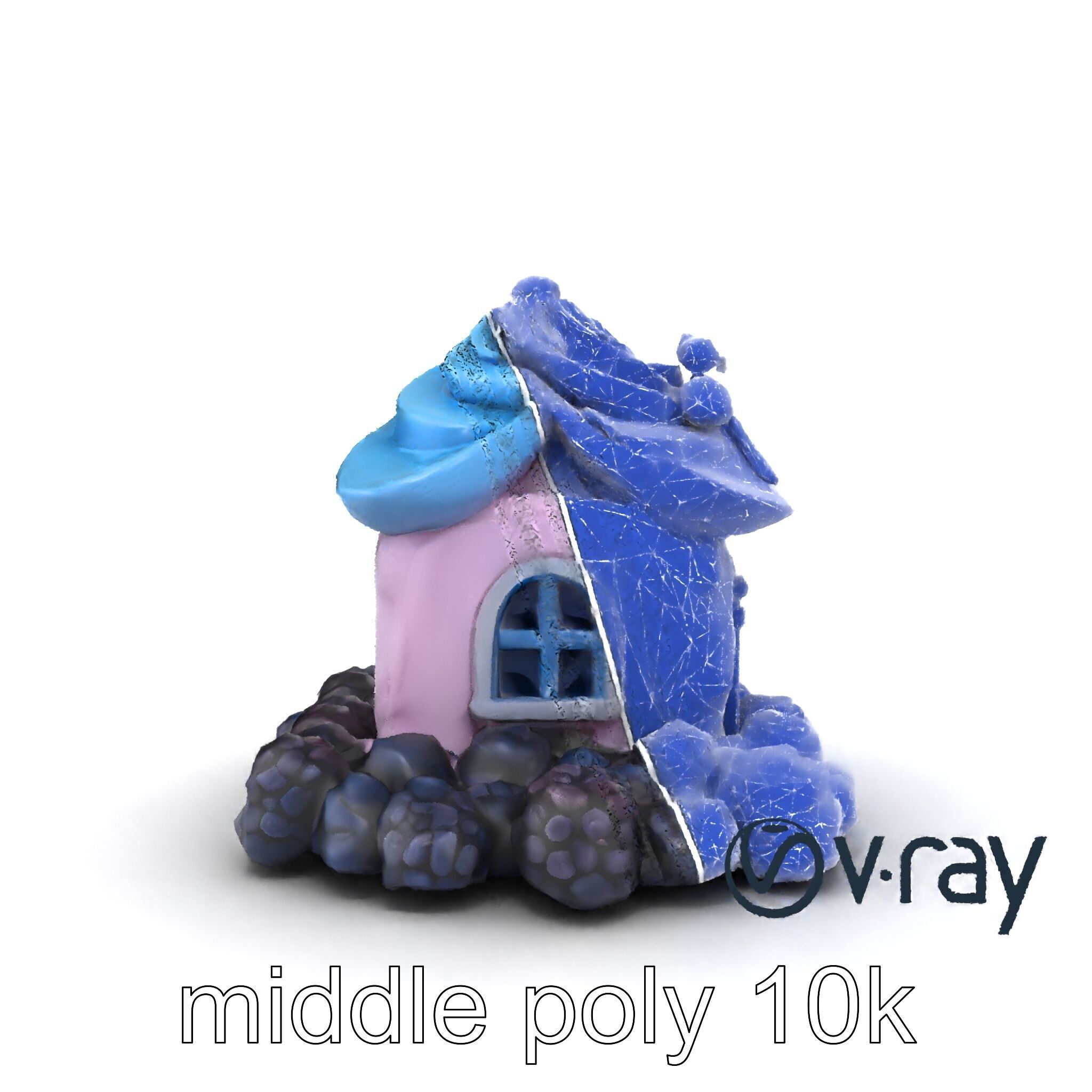 Surreal Meringue Cottage Decoration model pack Low-poly 3D model_21