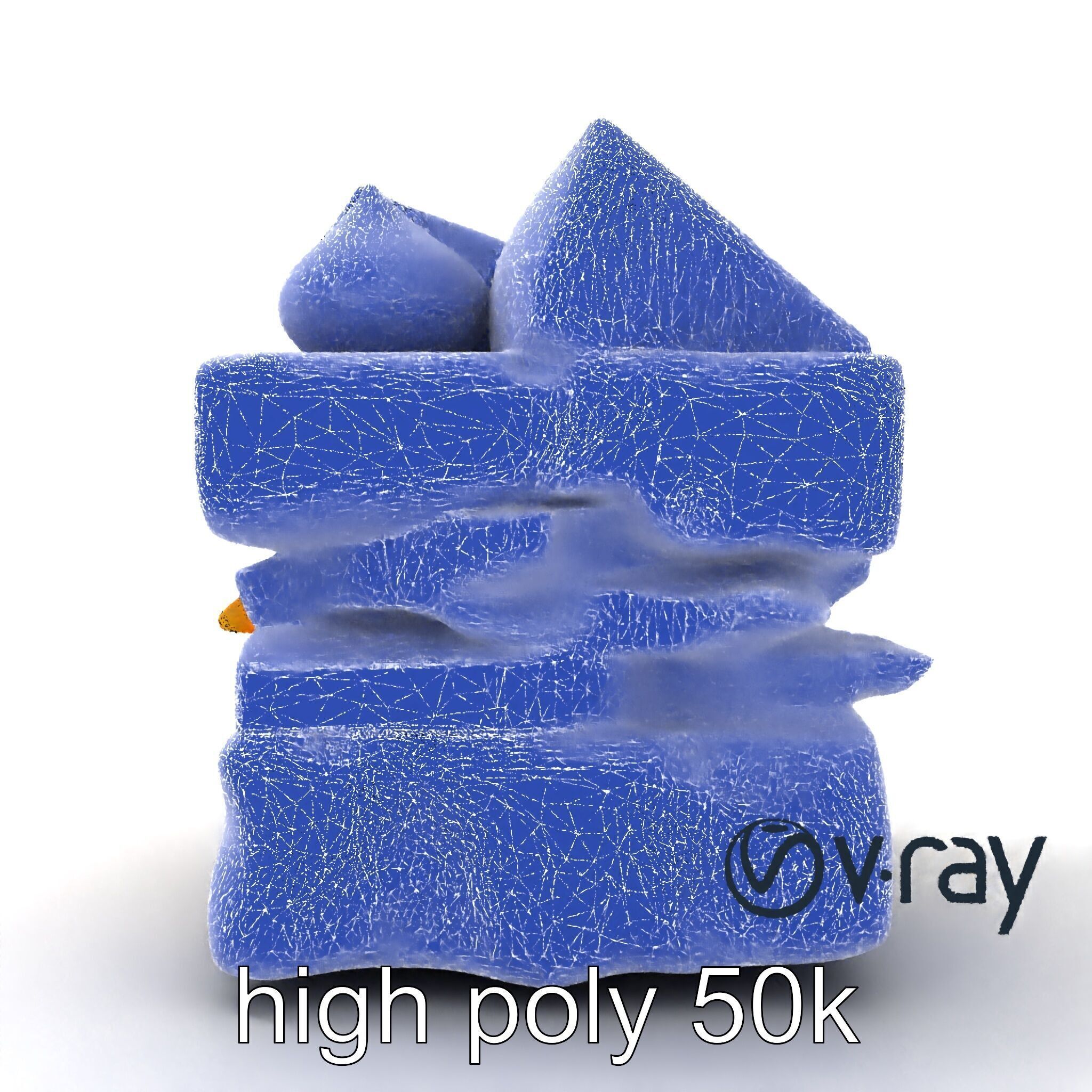 Geometric Meringue Pineapple Mango Stack model pack Low-poly 3D model_30