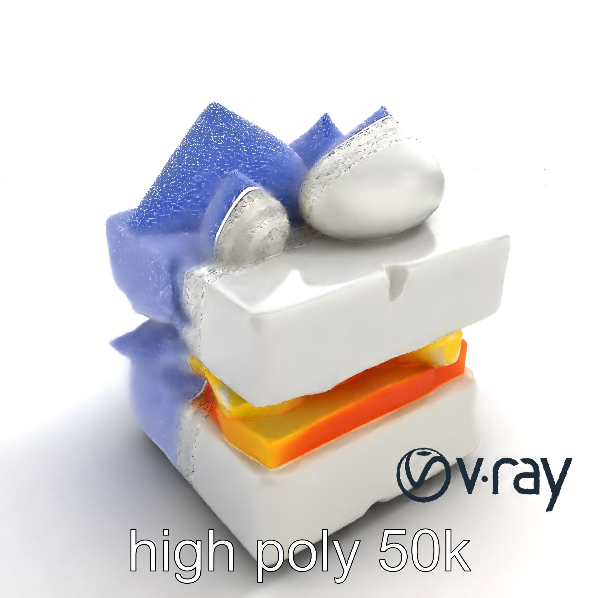 Geometric Meringue Pineapple Mango Stack model pack Low-poly 3D model_25