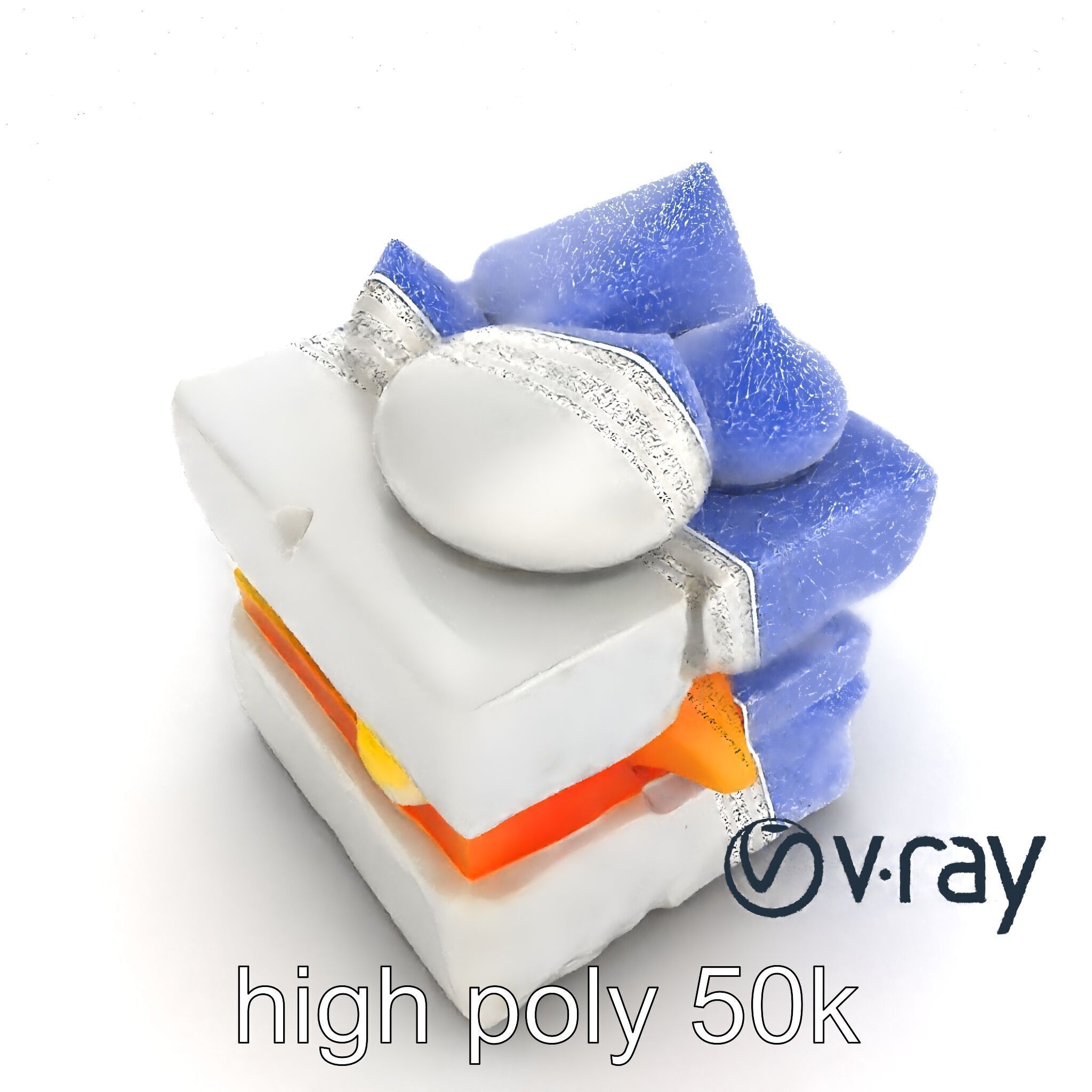 Geometric Meringue Pineapple Mango Stack model pack Low-poly 3D model_28