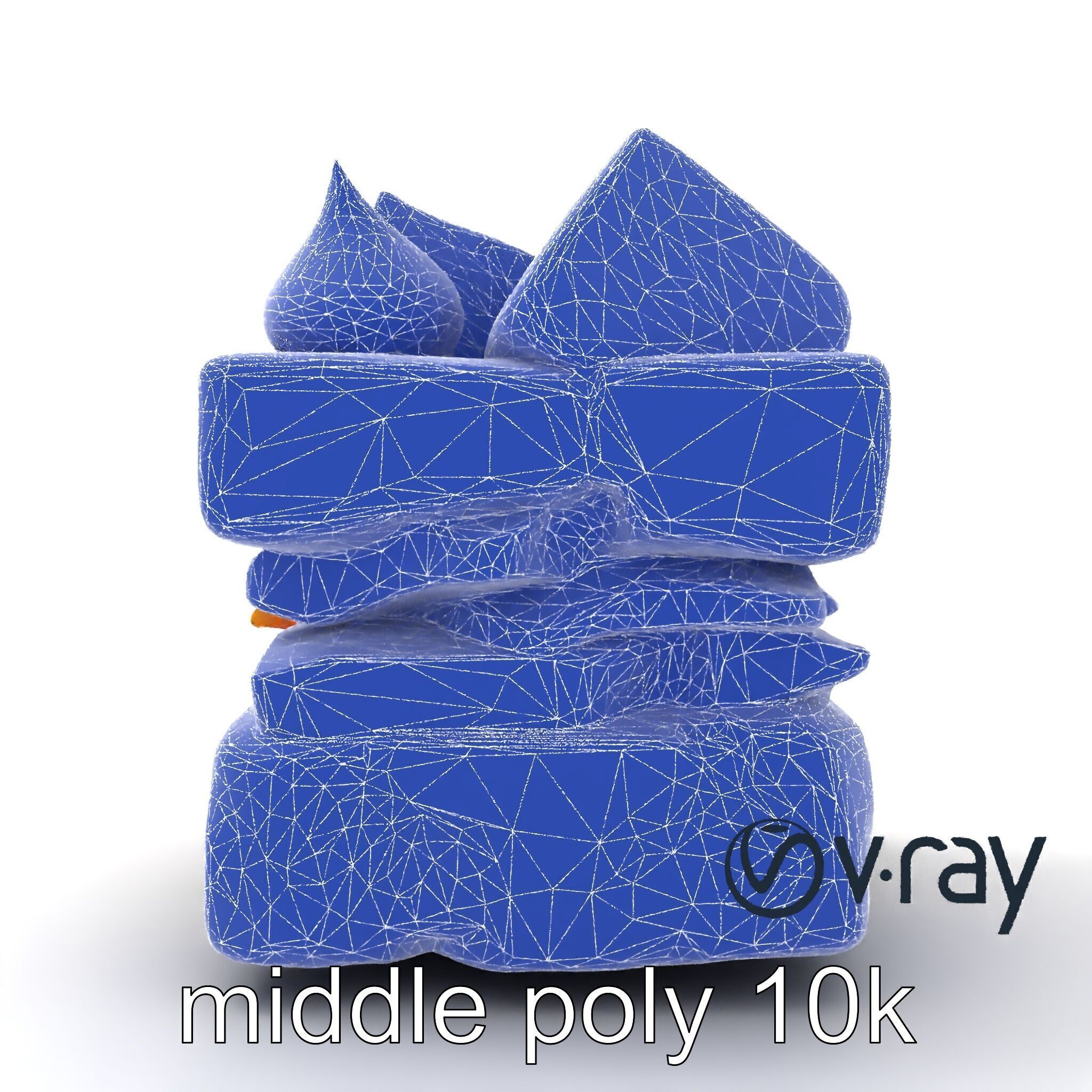 Geometric Meringue Pineapple Mango Stack model pack Low-poly 3D model_31