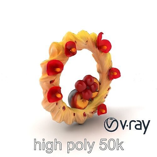 Star Shaped Meringue Ring Dessert model pack Low-poly 3D model 3