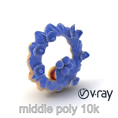 Star Shaped Meringue Ring Dessert model pack Low-poly 3D model 6