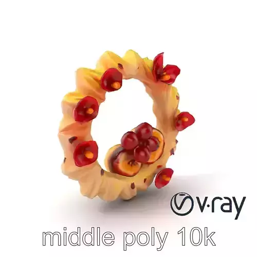 Star Shaped Meringue Ring Dessert model pack Low-poly 3D model