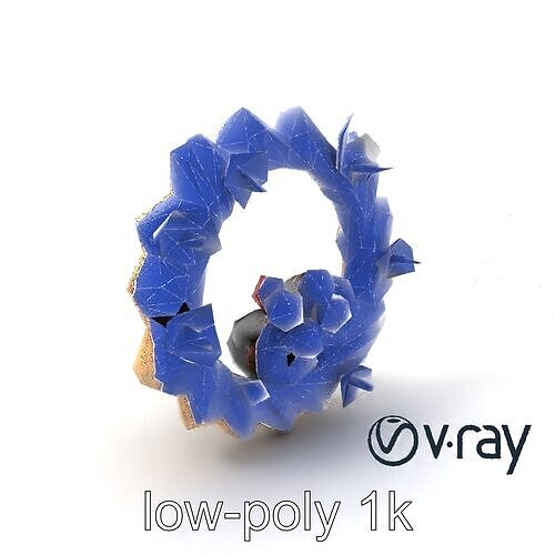 Star Shaped Meringue Ring Dessert model pack Low-poly 3D model 7