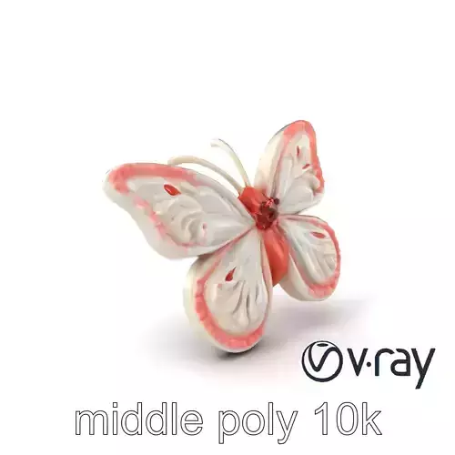 Elegant Butterfly Meringue Dessert model pack Low-poly 3D model
