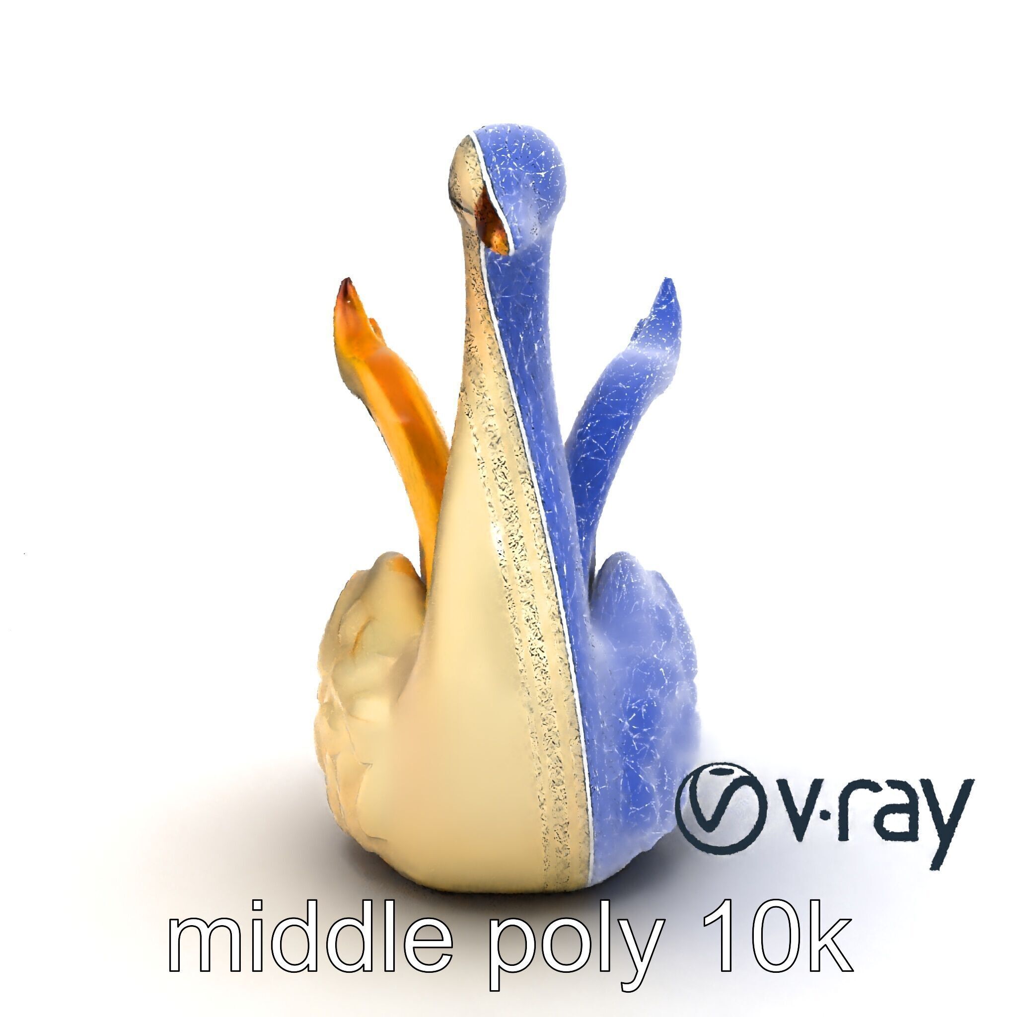 Elegant Meringue Swan Figurine model pack Low-poly 3D model_27