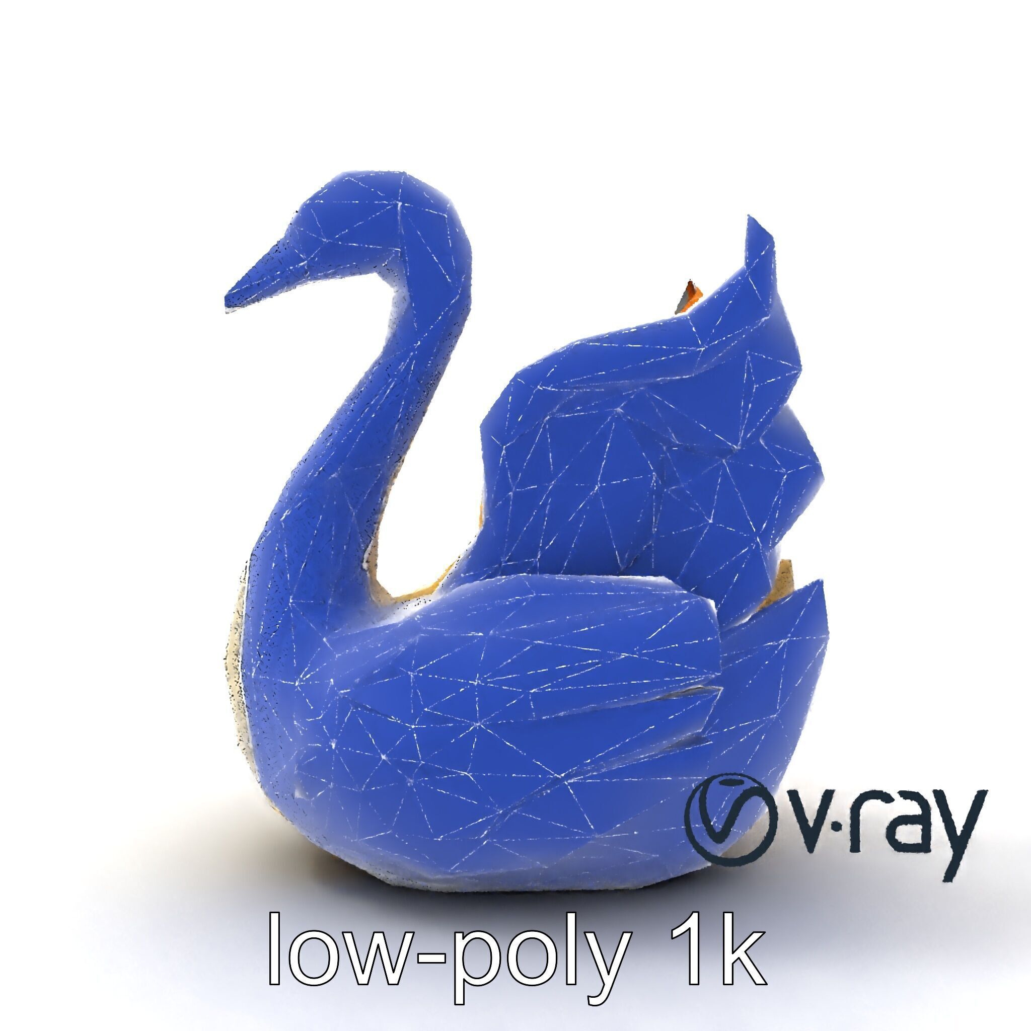 Elegant Meringue Swan Figurine model pack Low-poly 3D model_22
