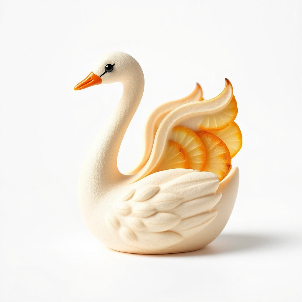 Elegant Meringue Swan Figurine model pack Low-poly 3D model_3