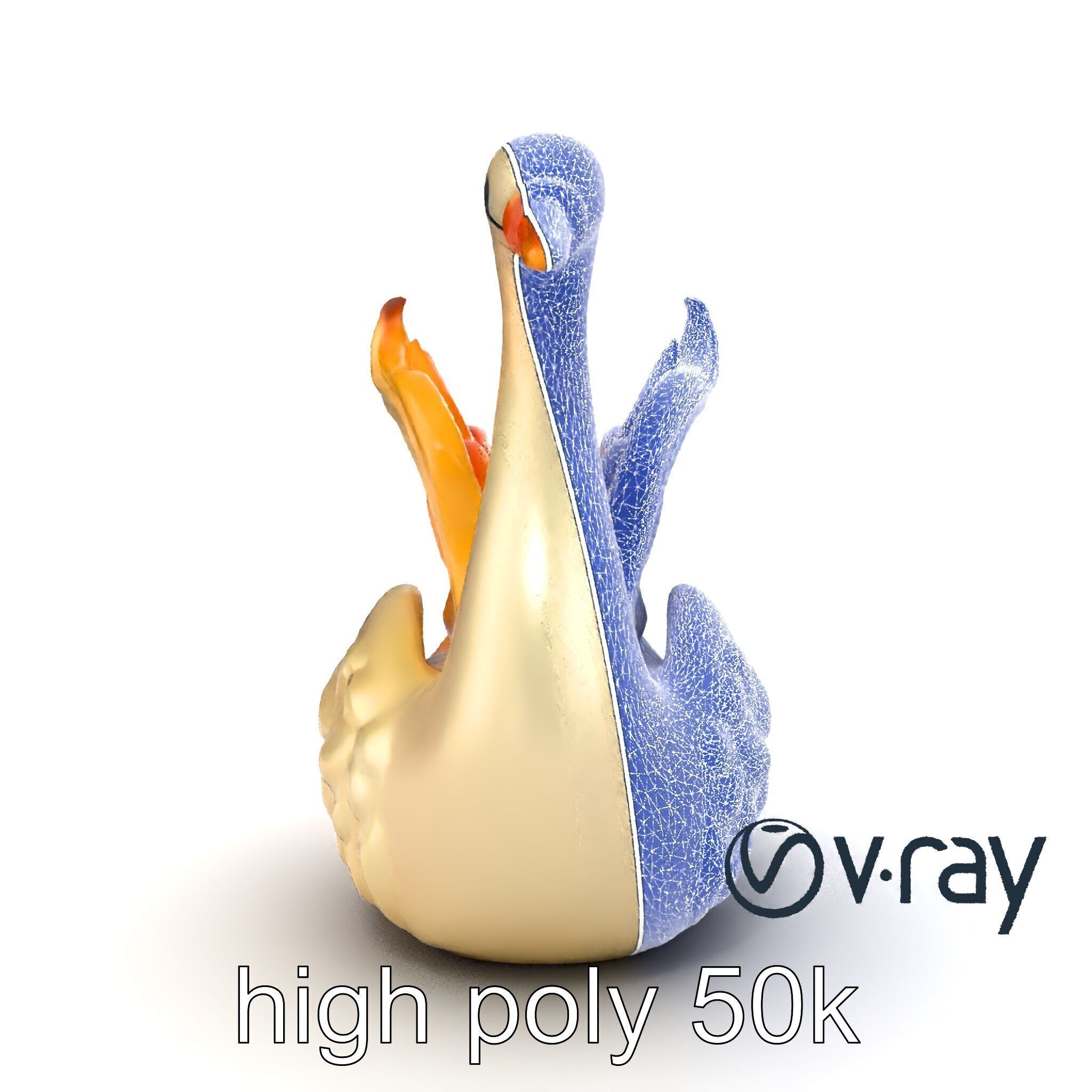 Elegant Meringue Swan Figurine model pack Low-poly 3D model_21