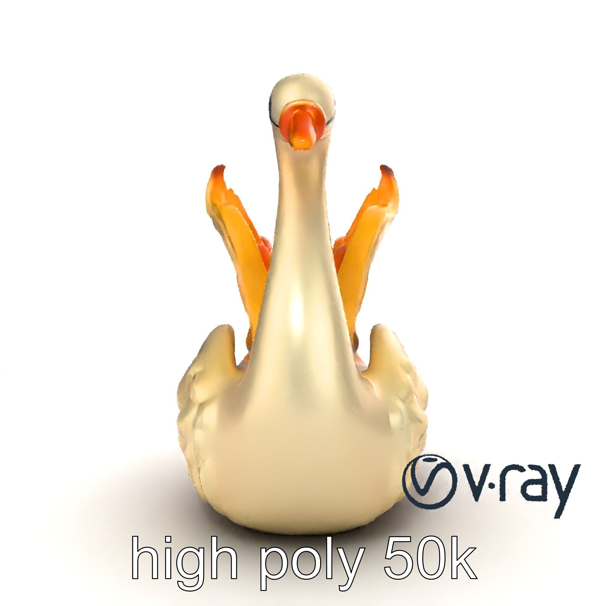 Elegant Meringue Swan Figurine model pack Low-poly 3D model_30