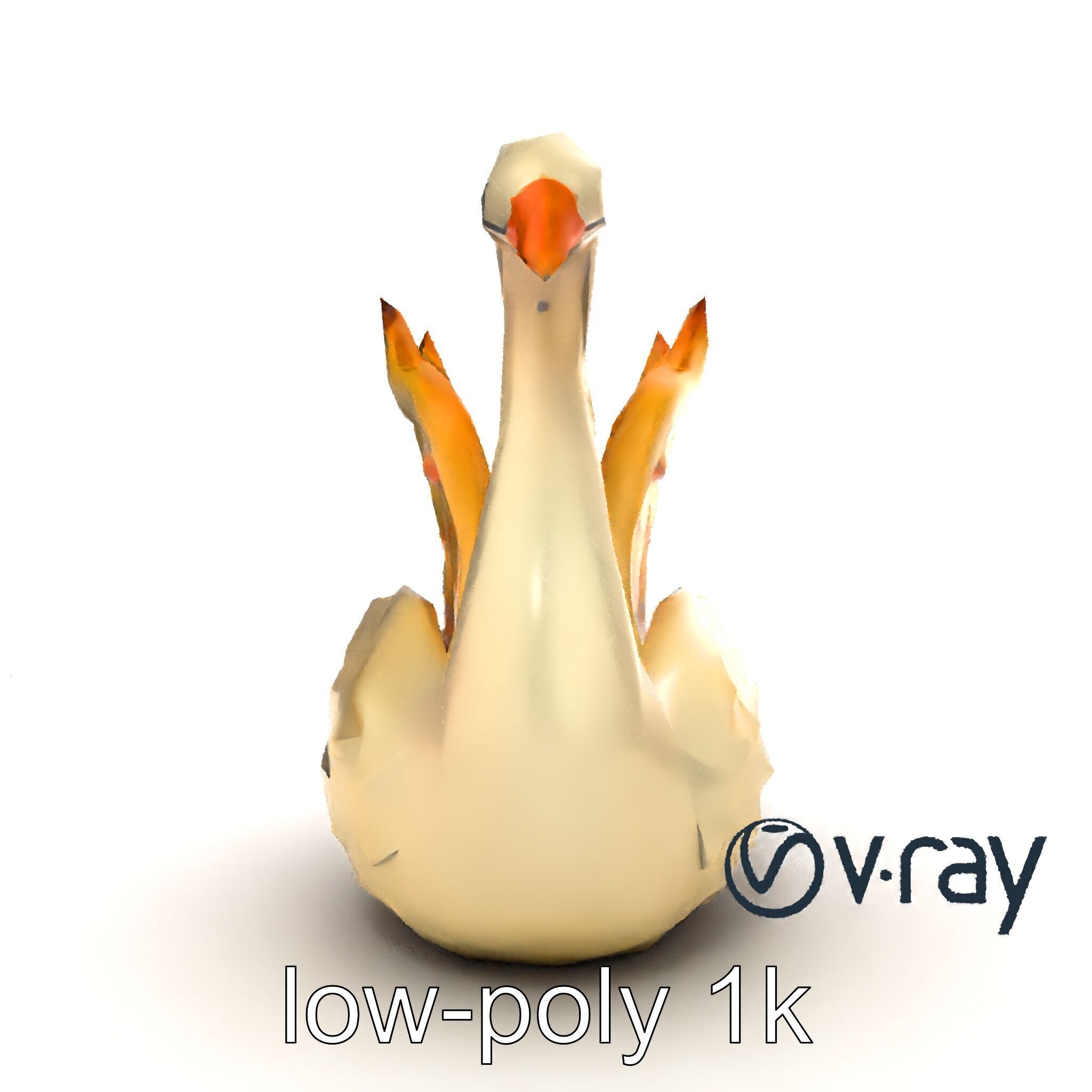 Elegant Meringue Swan Figurine model pack Low-poly 3D model_20