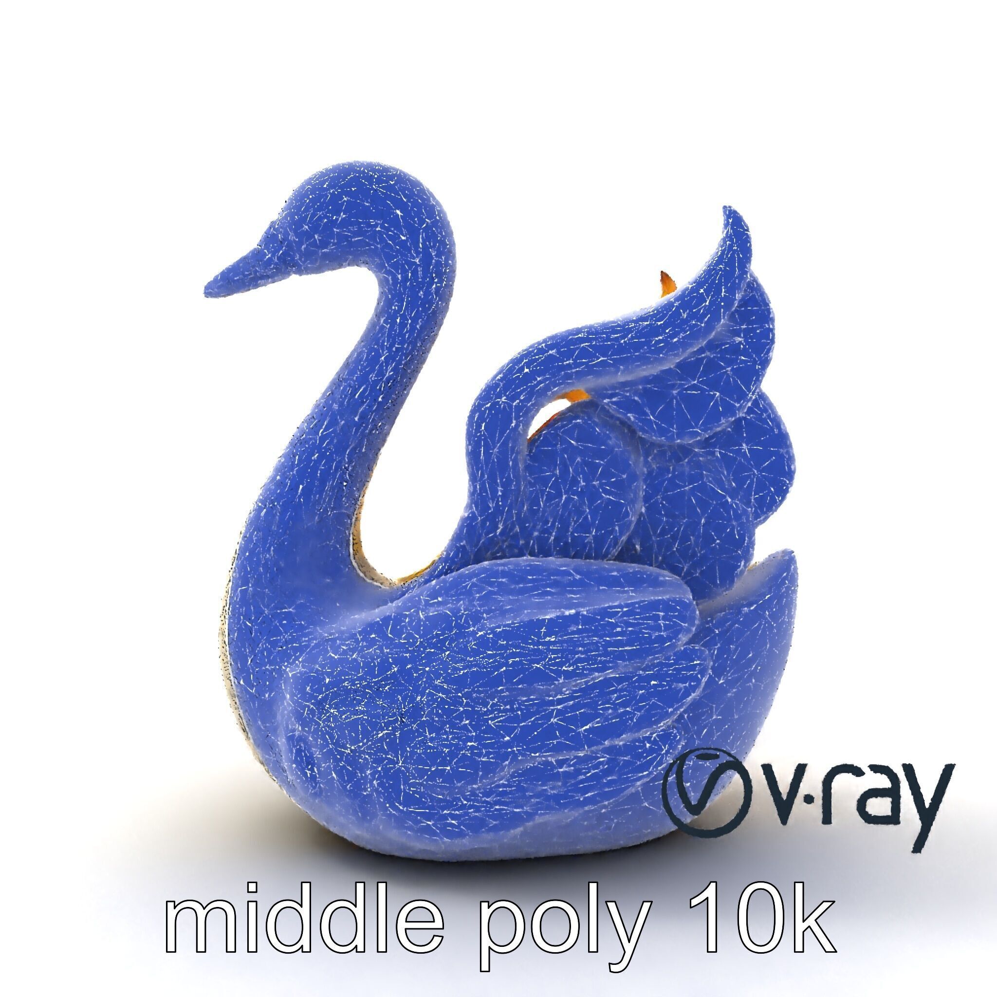 Elegant Meringue Swan Figurine model pack Low-poly 3D model_25