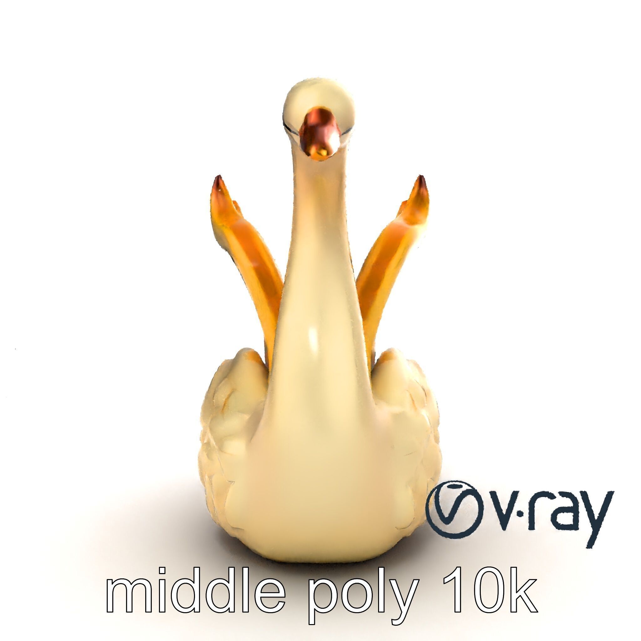 Elegant Meringue Swan Figurine model pack Low-poly 3D model_24