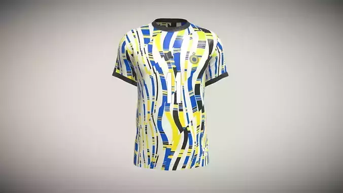 Soccer White And Yellow Jersey Player-11 In Low Poly