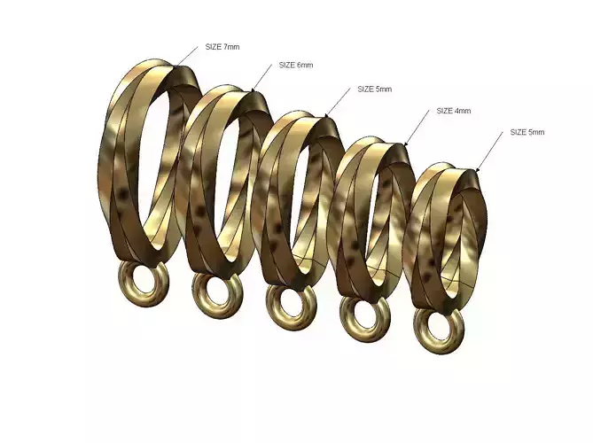 Mirrored square wire simple twisted bail with loop