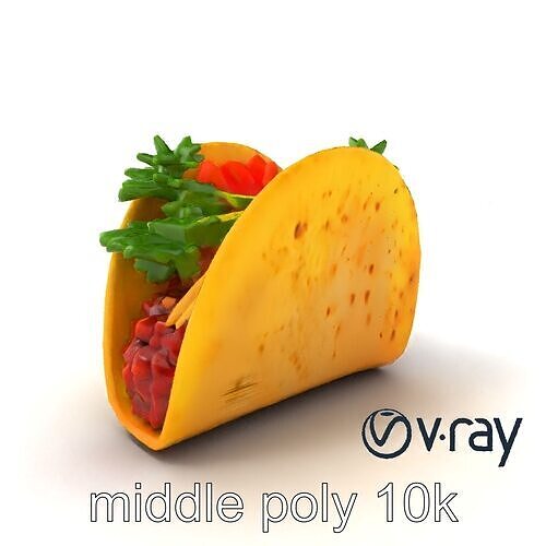 Realistic Taco Mexican Cuisine model pack Low-poly 3D model