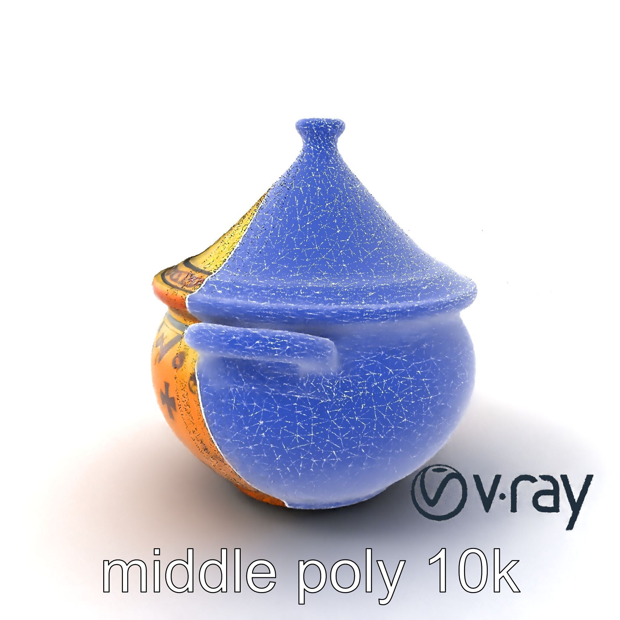 Rustic Stoneware Tajine Pot Model Pack Low-poly 3D model_5