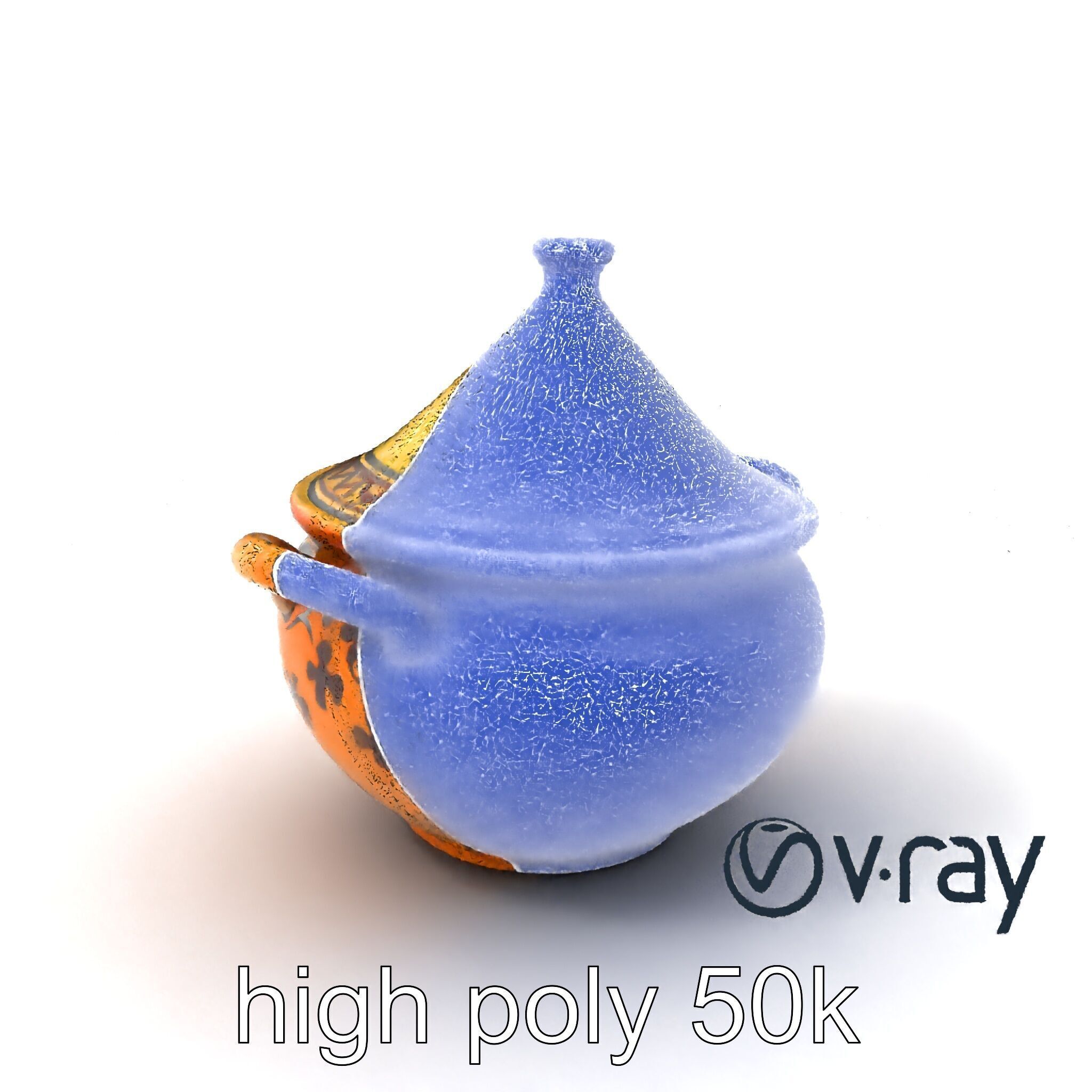 Rustic Stoneware Tajine Pot Model Pack Low-poly 3D model_1