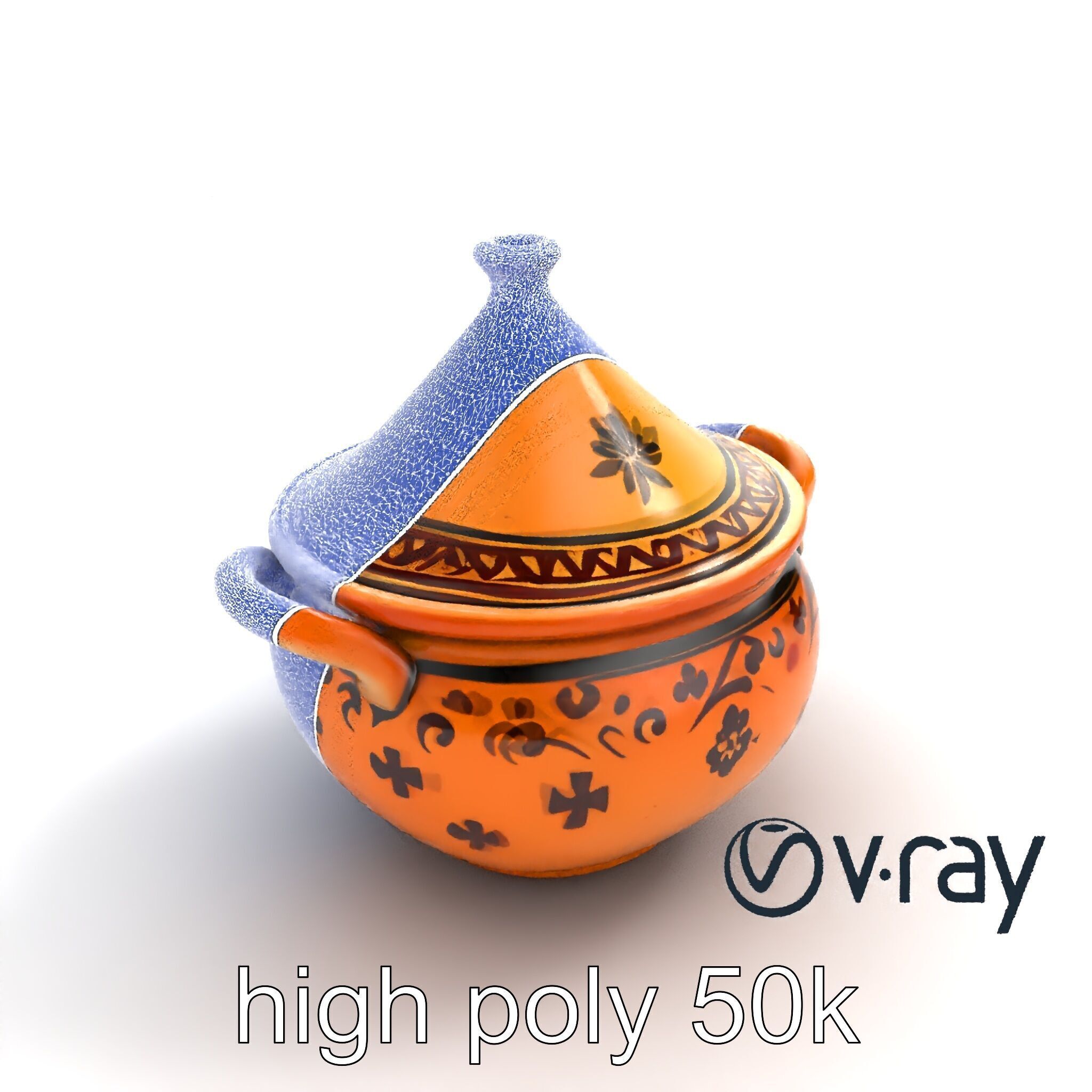 Rustic Stoneware Tajine Pot Model Pack Low-poly 3D model_19