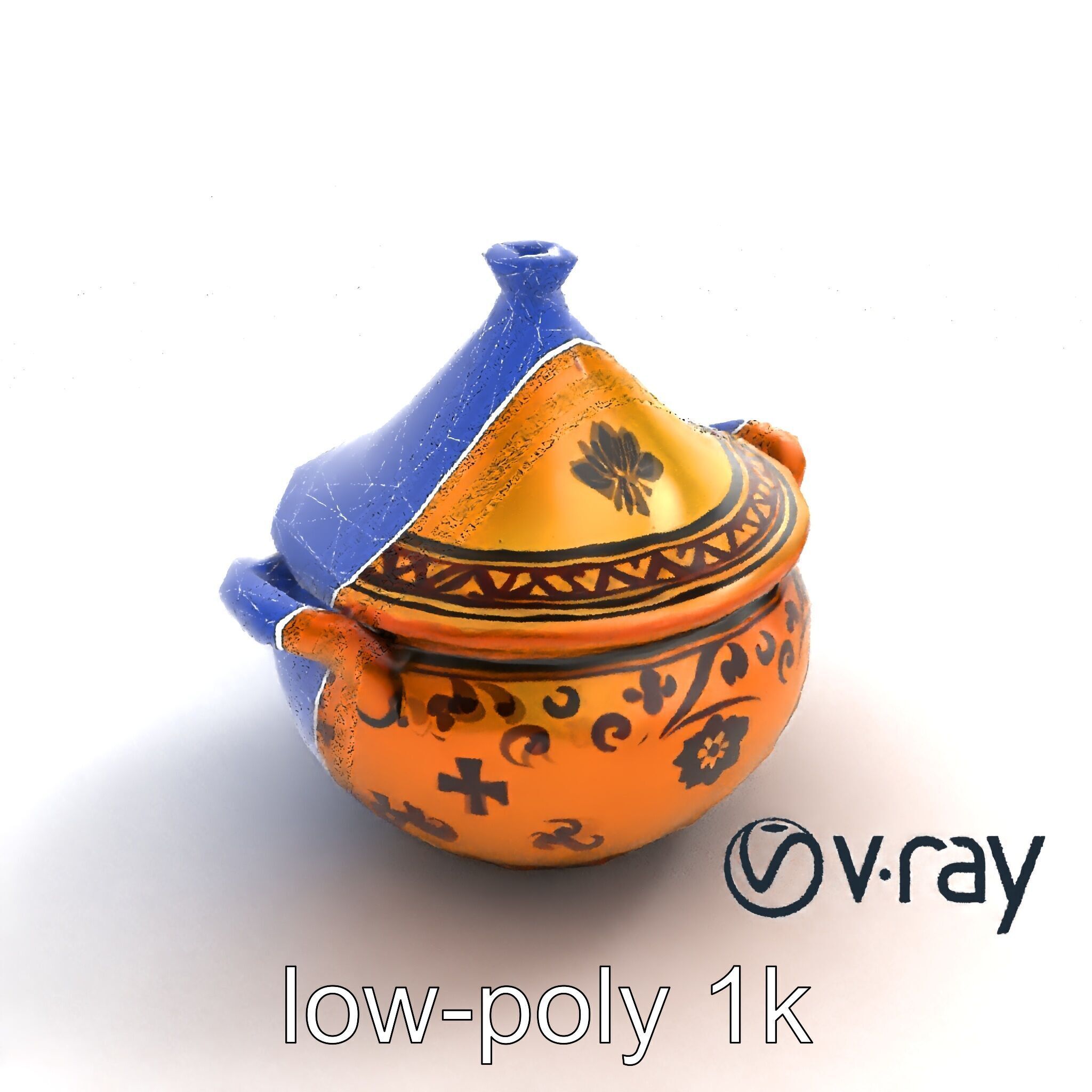 Rustic Stoneware Tajine Pot Model Pack Low-poly 3D model_24