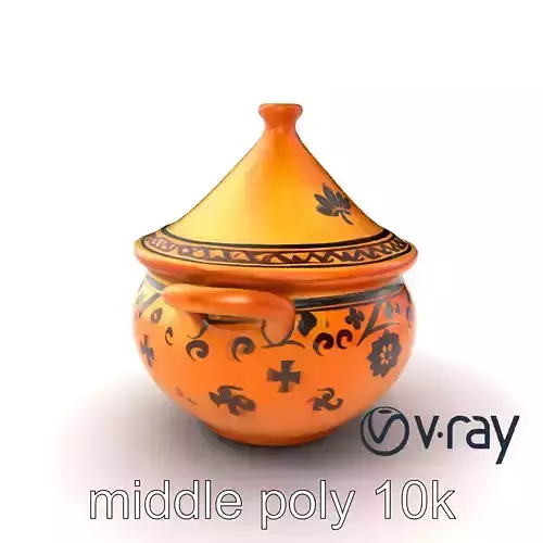 Rustic Stoneware Tajine Pot Model Pack