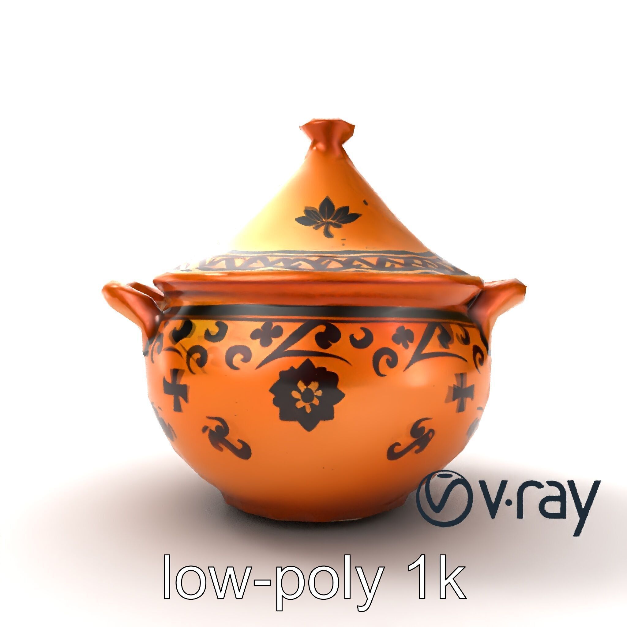 Rustic Stoneware Tajine Pot Model Pack Low-poly 3D model_23