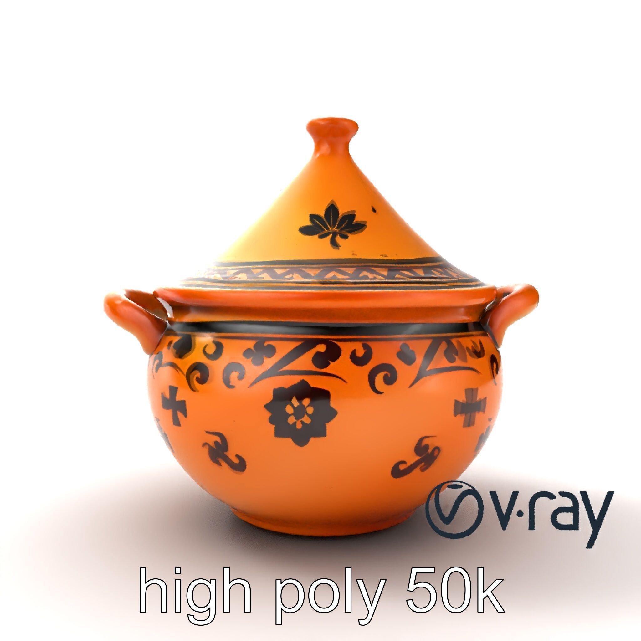 Rustic Stoneware Tajine Pot Model Pack Low-poly 3D model_25