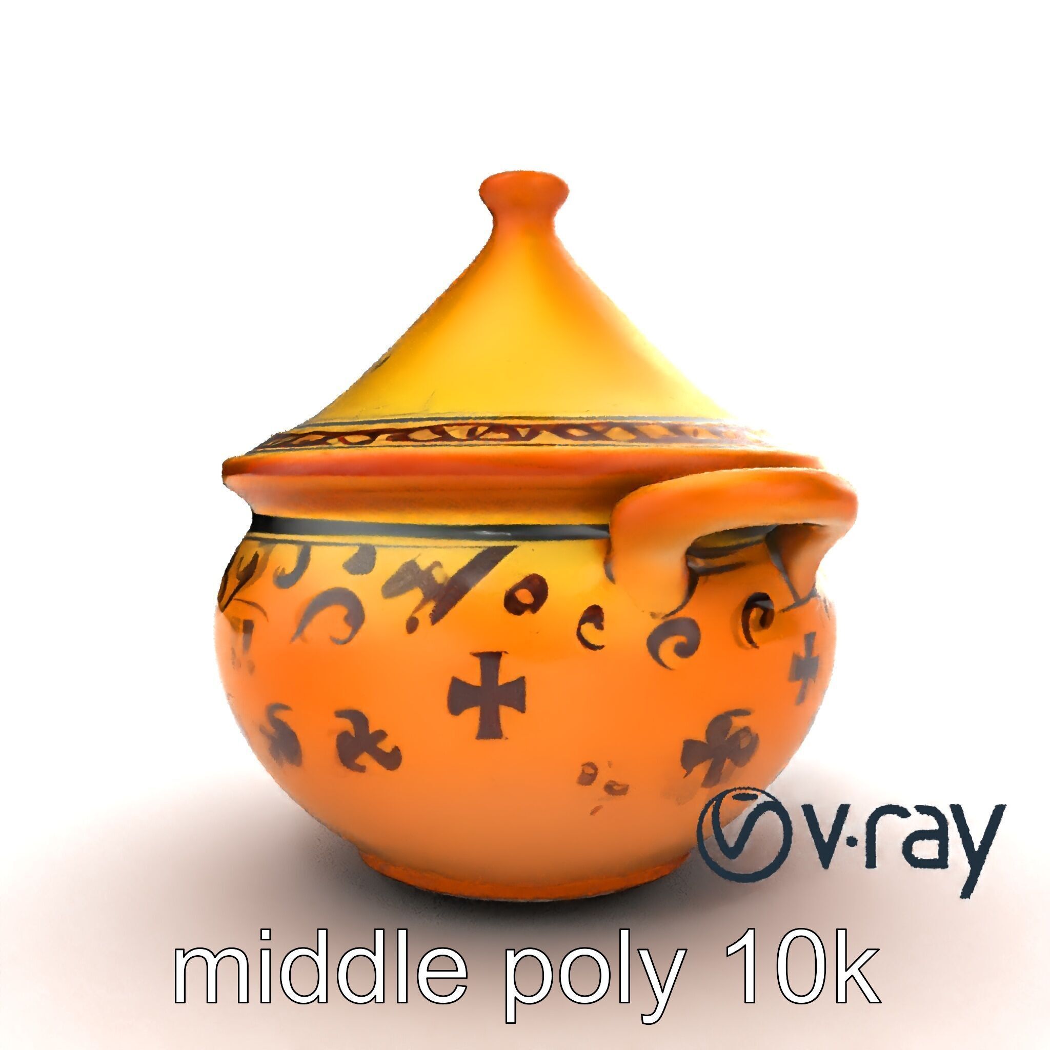 Rustic Stoneware Tajine Pot Model Pack Low-poly 3D model_22