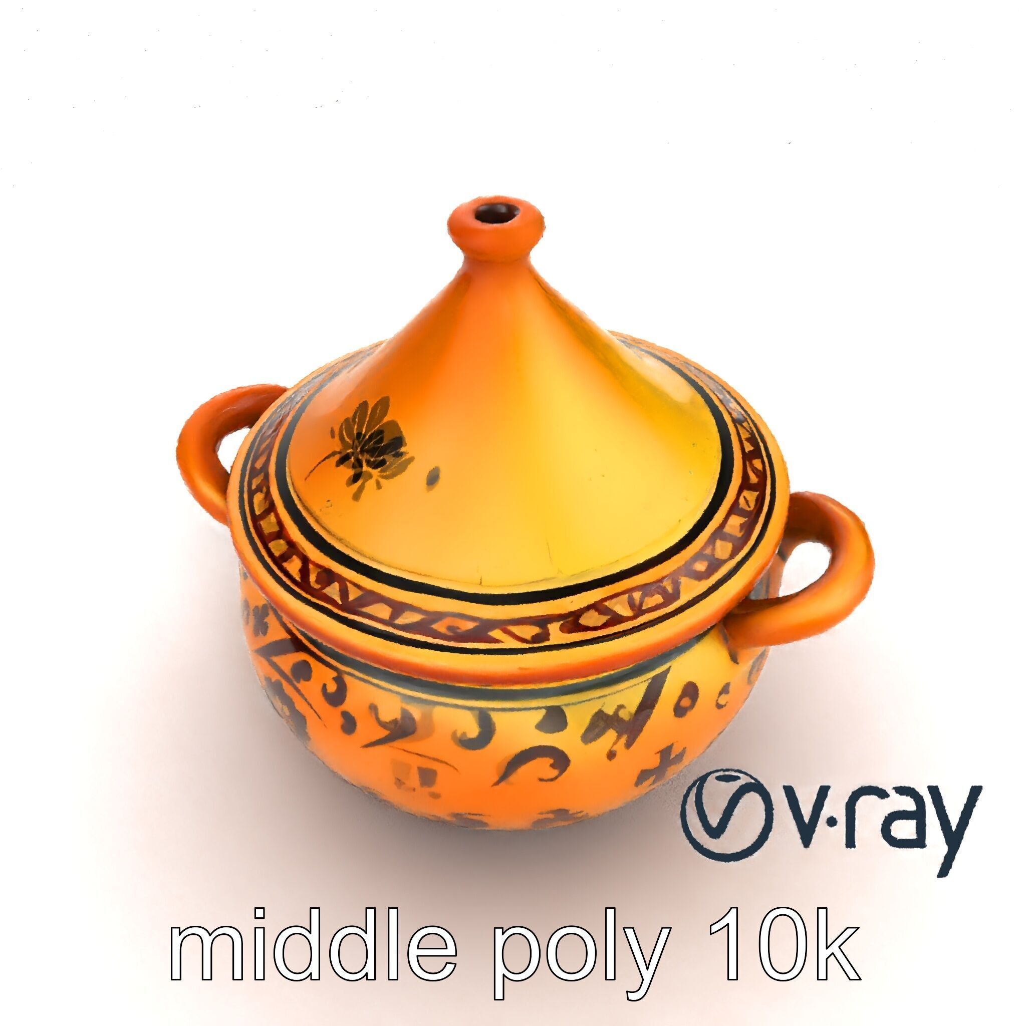 Rustic Stoneware Tajine Pot Model Pack Low-poly 3D model_20