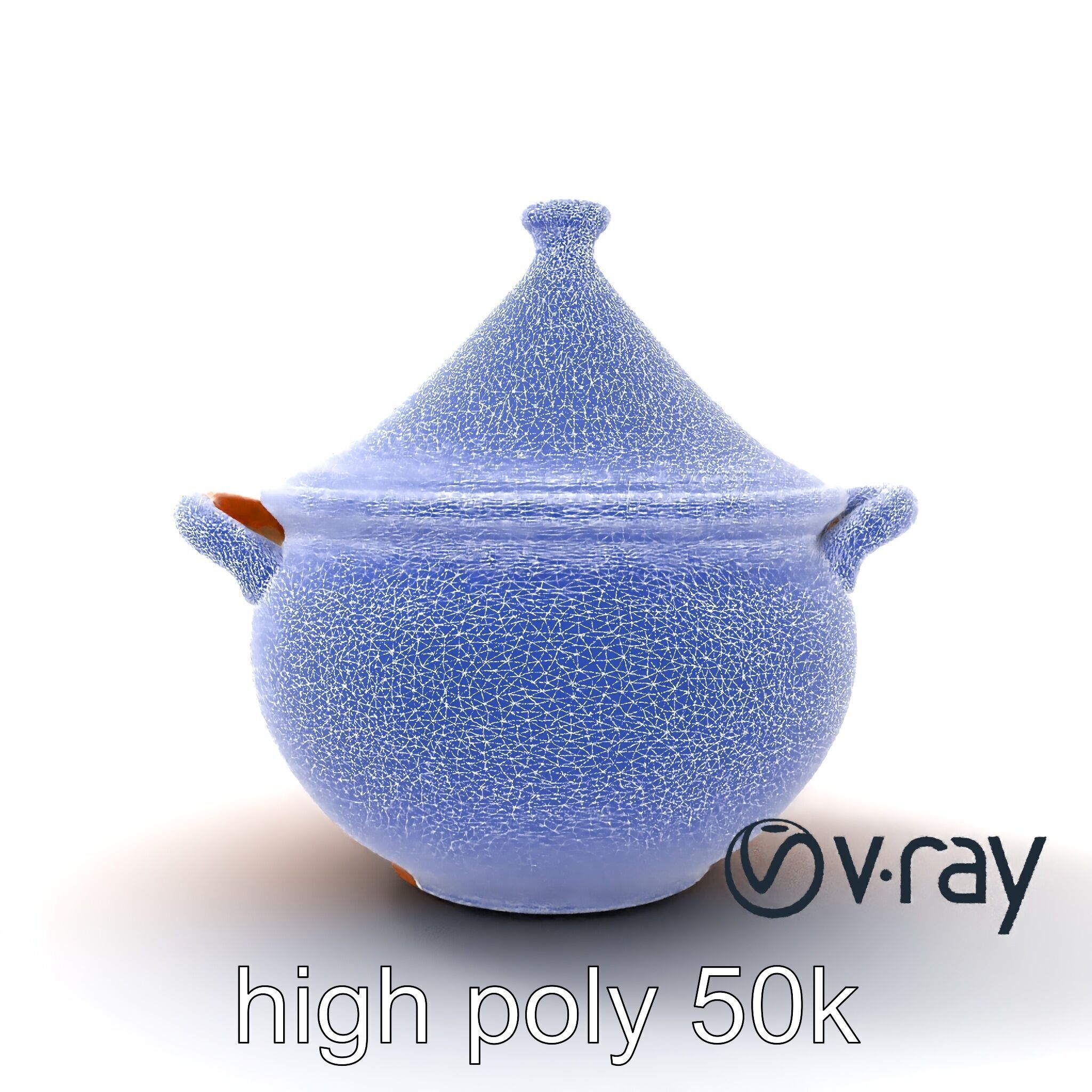 Rustic Stoneware Tajine Pot Model Pack Low-poly 3D model_29
