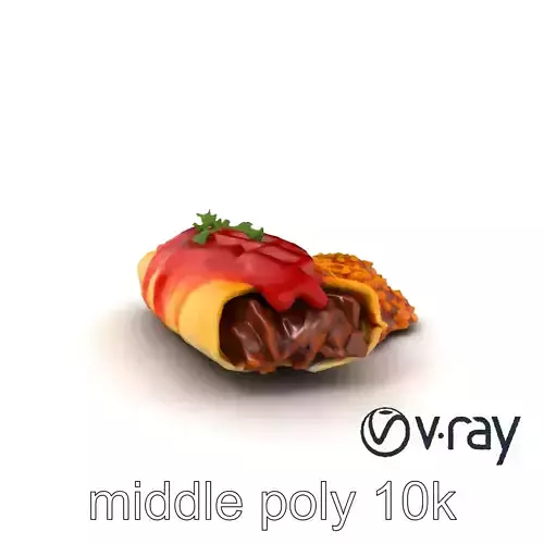 Realistic Colorful Enchilada Dish 3D Model Pack Low-poly 3D model