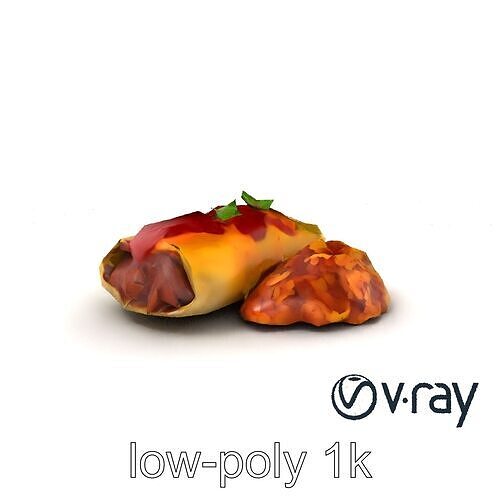 Realistic Colorful Enchilada Dish 3D Model Pack Low-poly 3D model 5