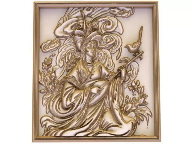 the Relief Panel Inspired by Persian Miniature 3D model_0