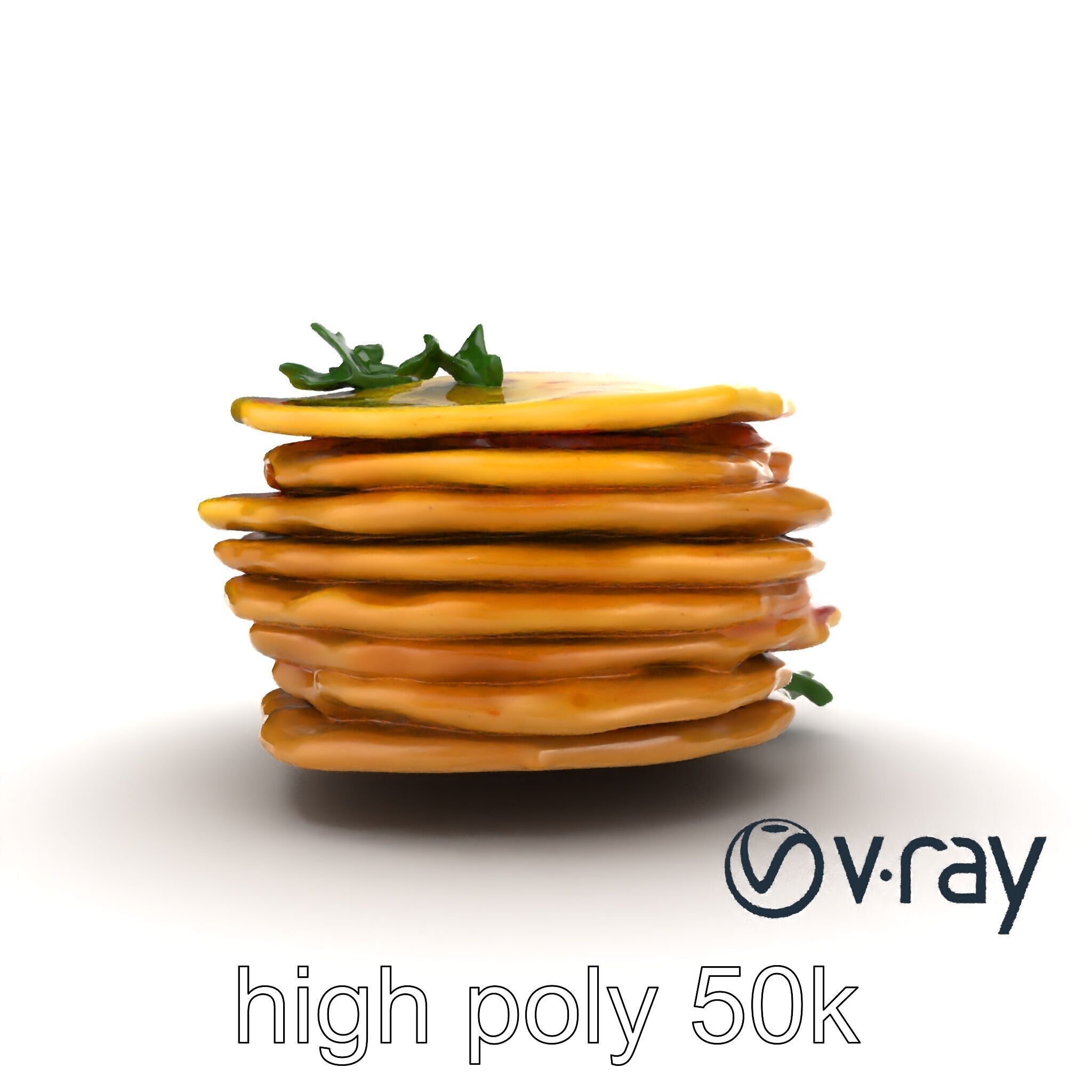 Corn Tortilla Stack Culinary model pack Low-poly 3D model_28