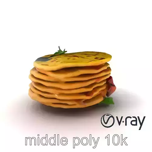 Corn Tortilla Stack Culinary model pack Low-poly 3D model
