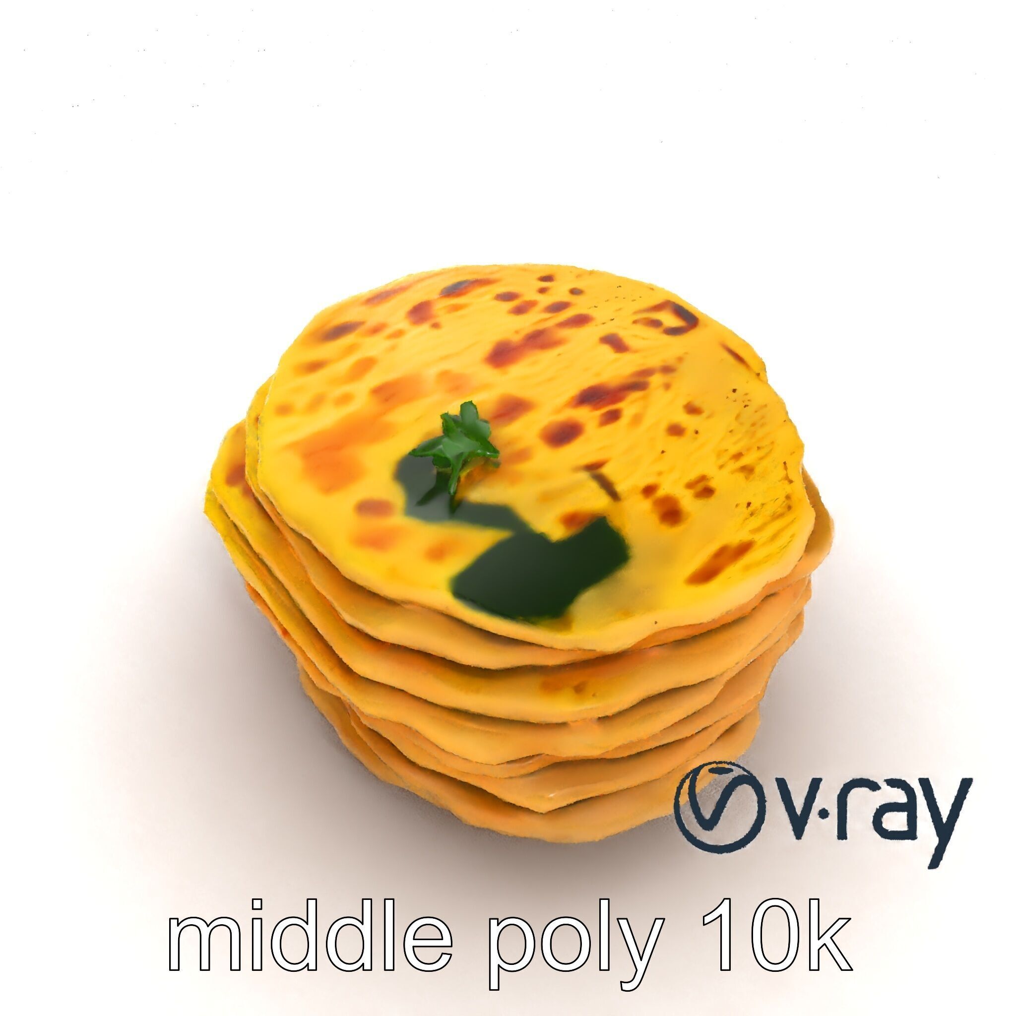 Corn Tortilla Stack Culinary model pack Low-poly 3D model_16