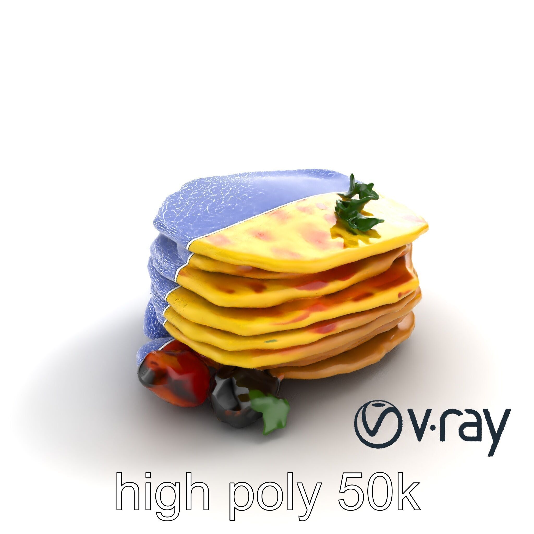 Corn Tortilla Stack Culinary model pack Low-poly 3D model_21